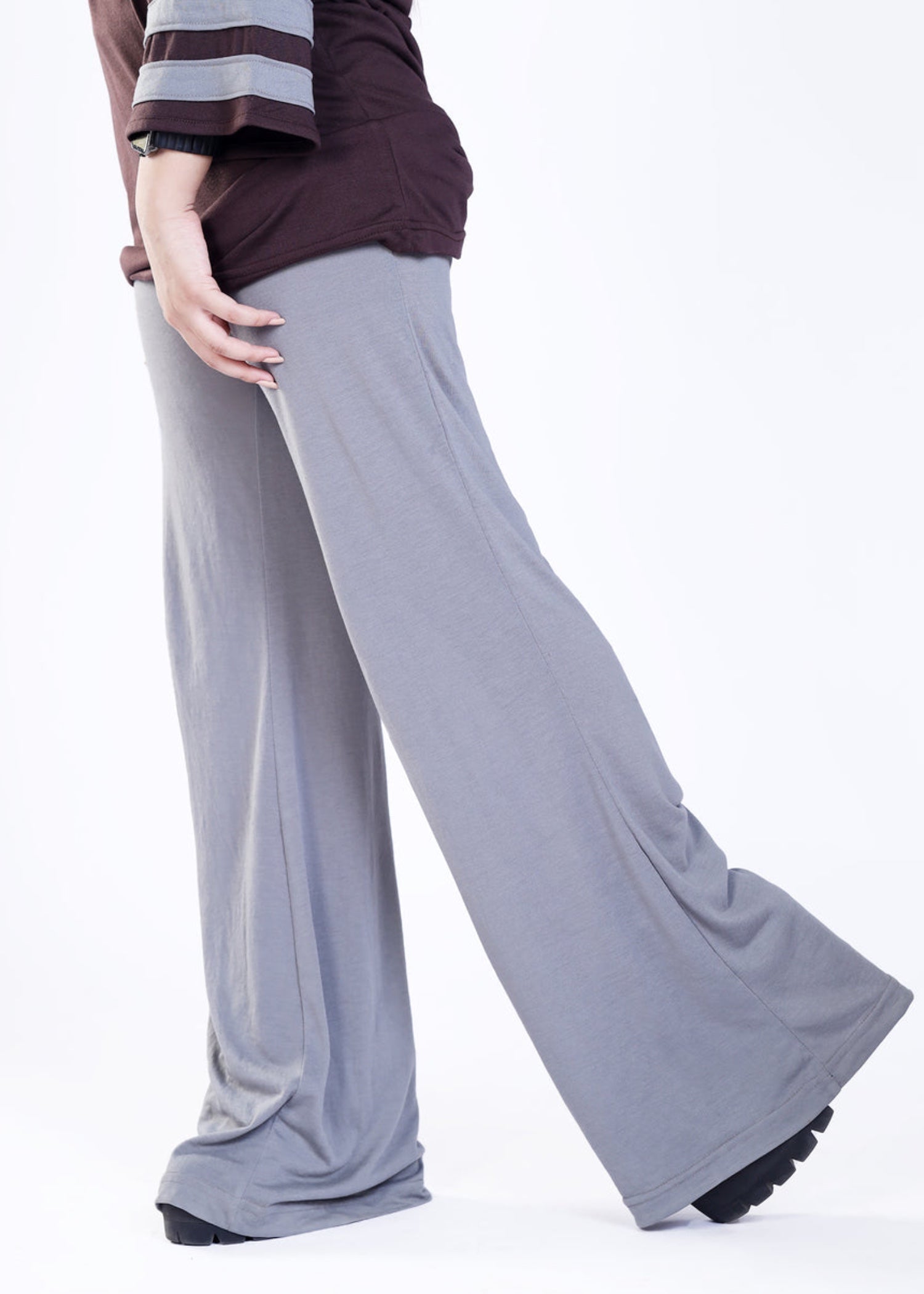 cotton jersey Co Ord Sets in Grey, walnut brown