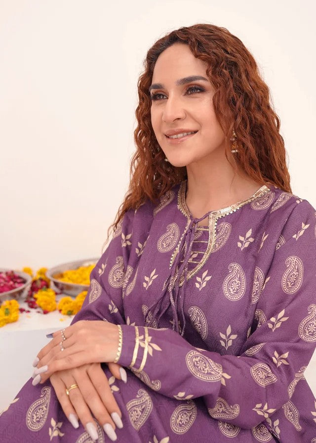jacquard Pishwas in Purple