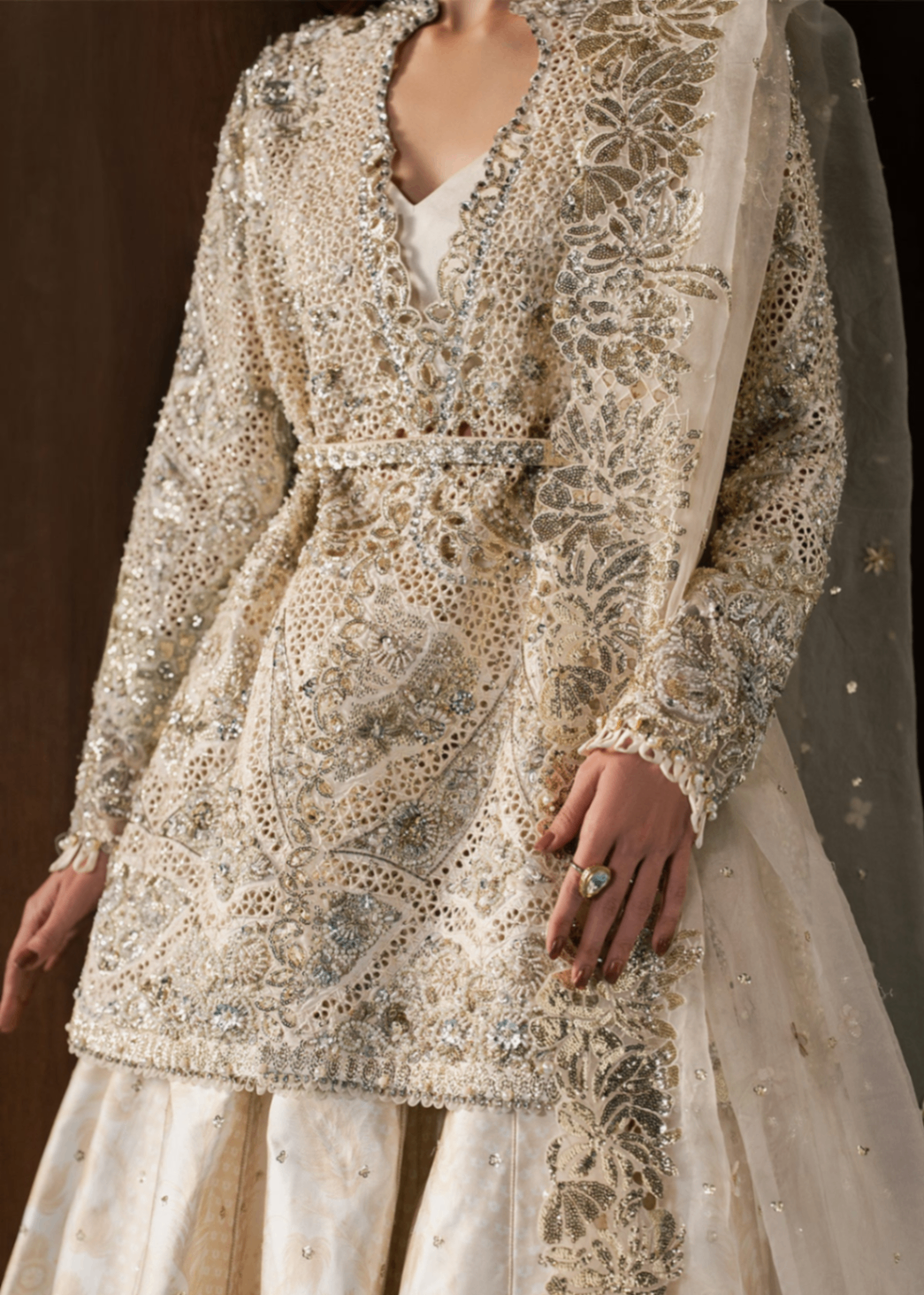 raw silk Unstitched in Off-white