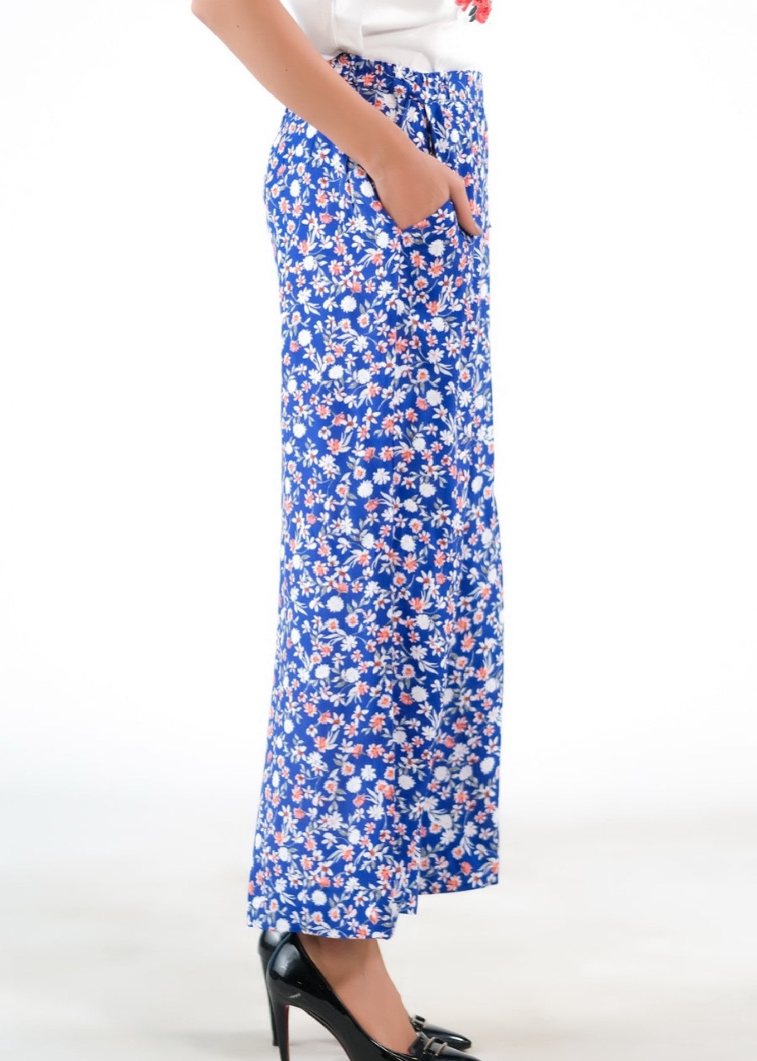 crepe Trousers in Blue