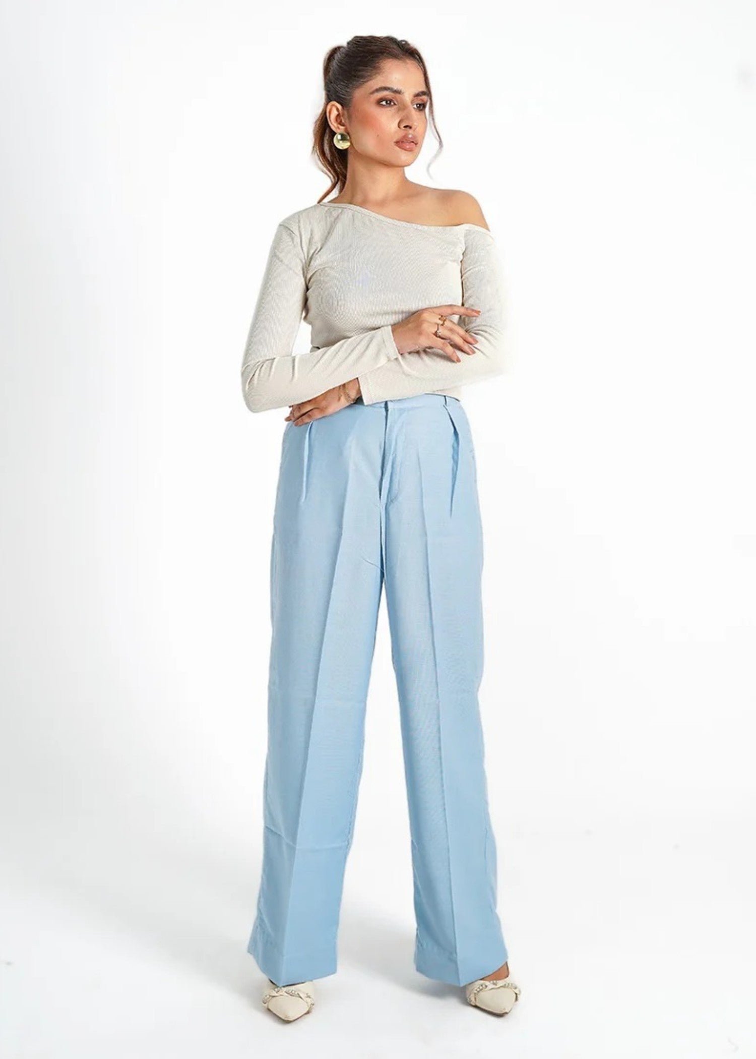 polycotton Pants in Sky