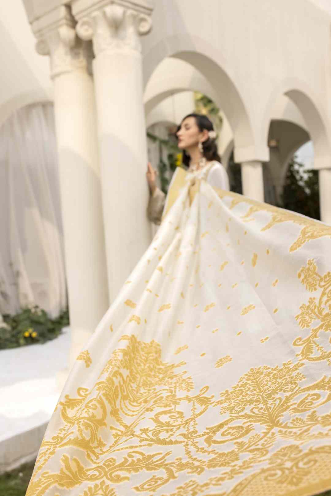 cotton satin Sharara in White