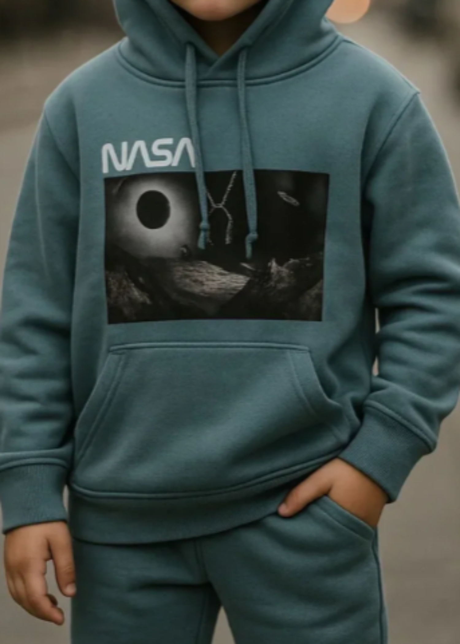 fleece Hoodie in Frost blue