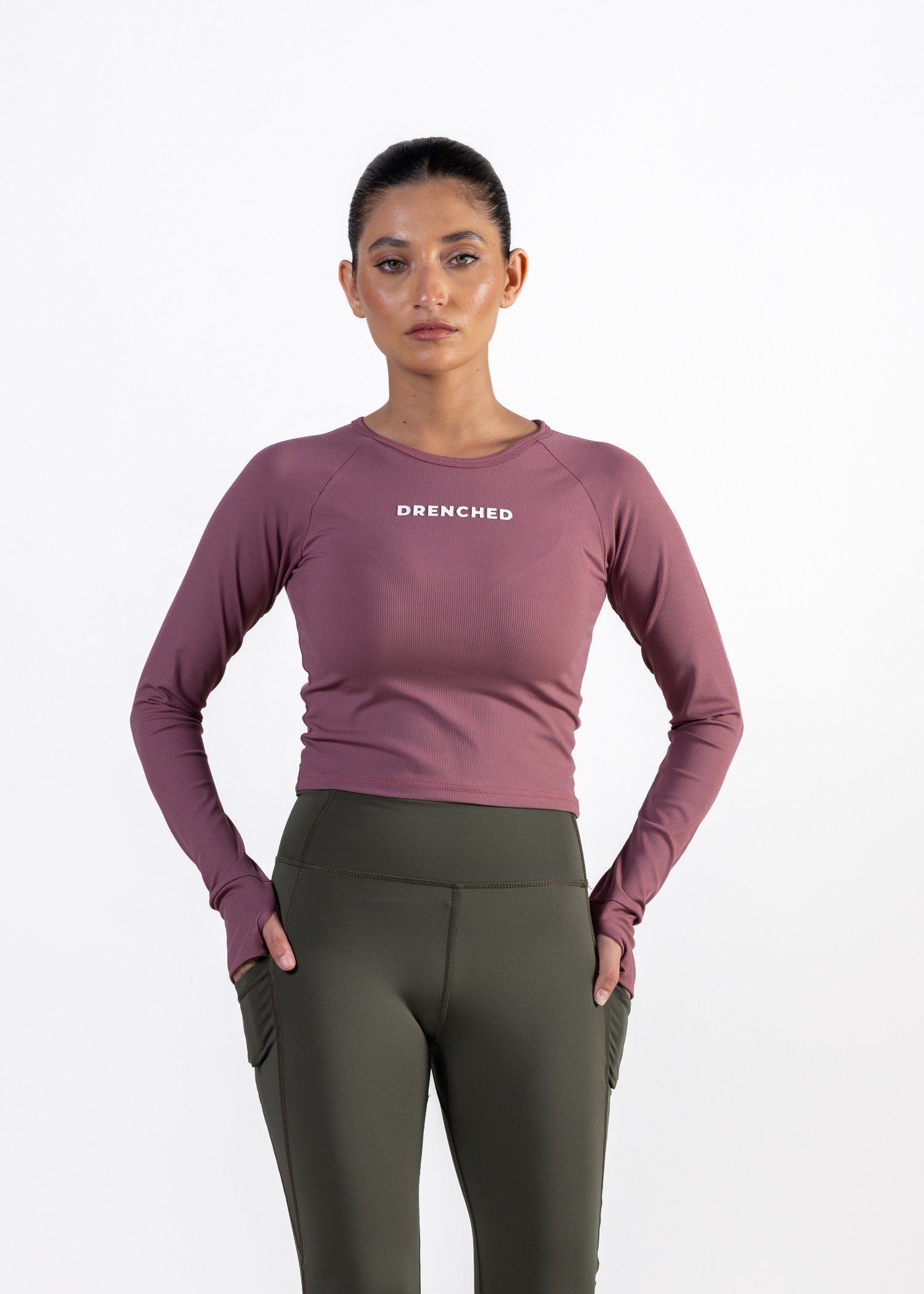 polyester nylon T Shirt in Mauve pink