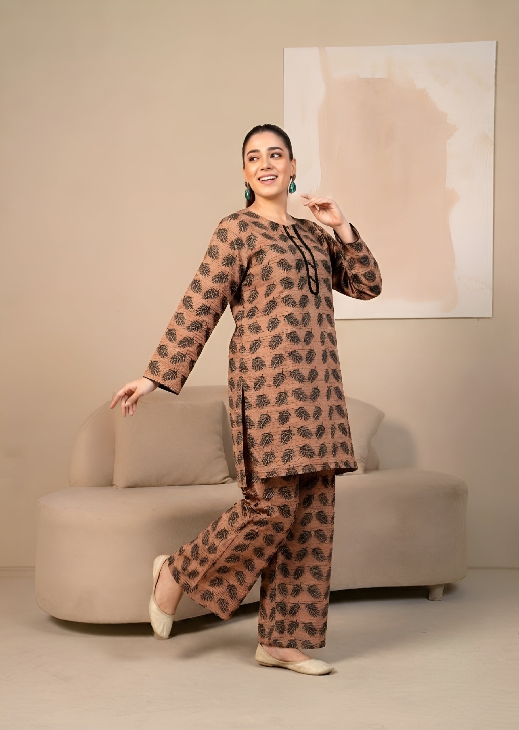 linen Co Ord Sets in Sand brown