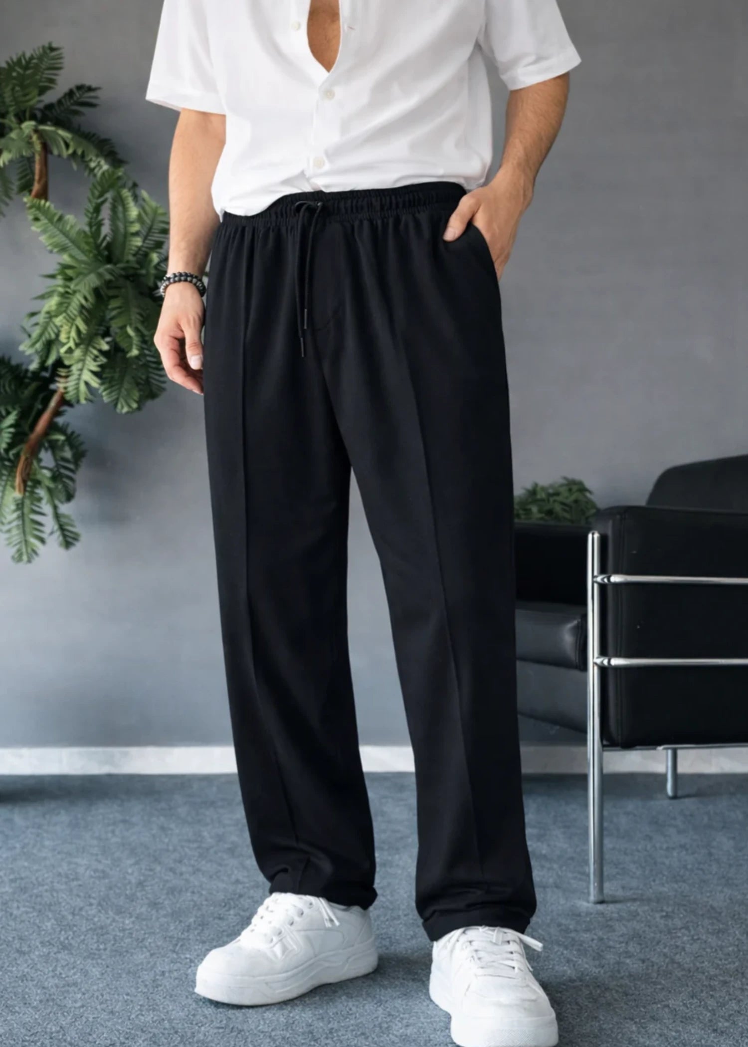 terry Trousers in Black