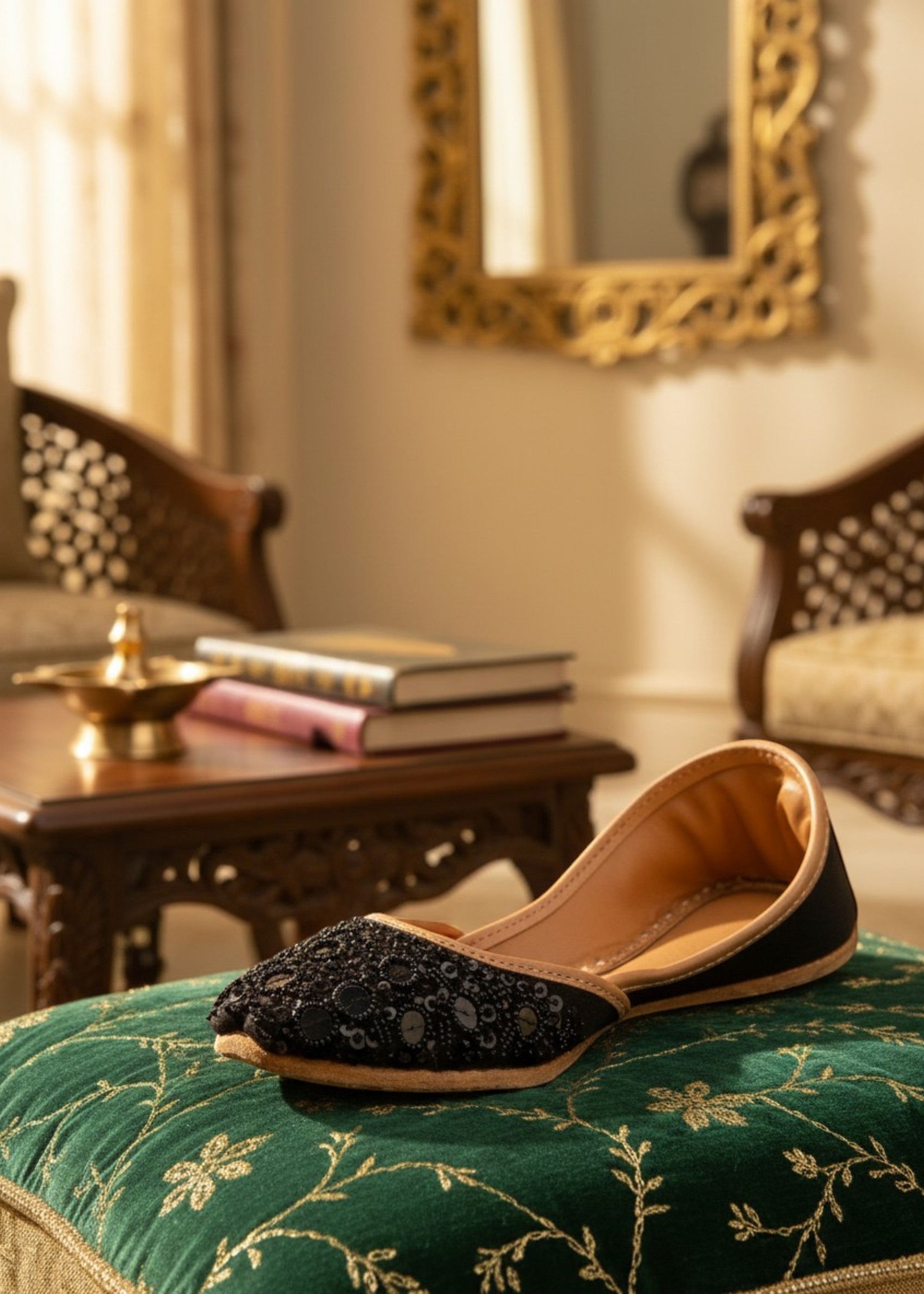 Khussa in Black by - High Quality Women Khussa QPC3149