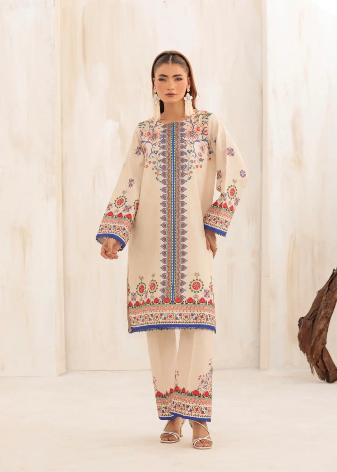 cambric Co Ord Sets in Beige, multi