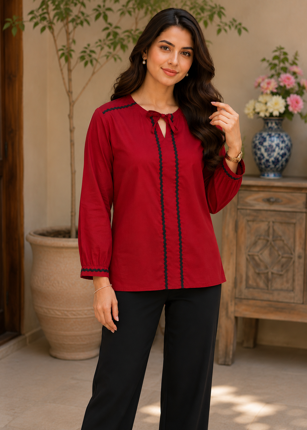 lawn Tunic in Red