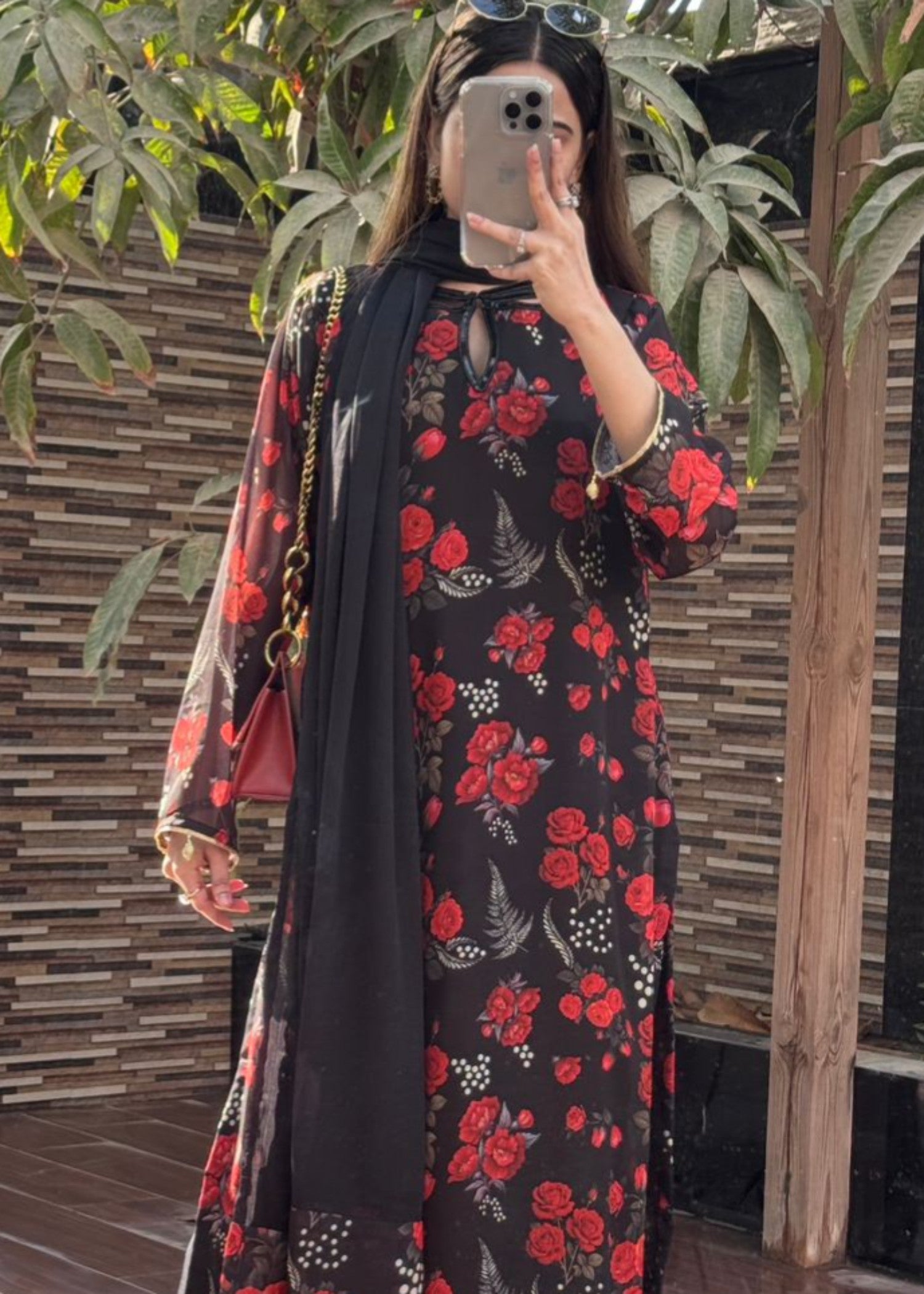 chiffon Kurta Set in Multi