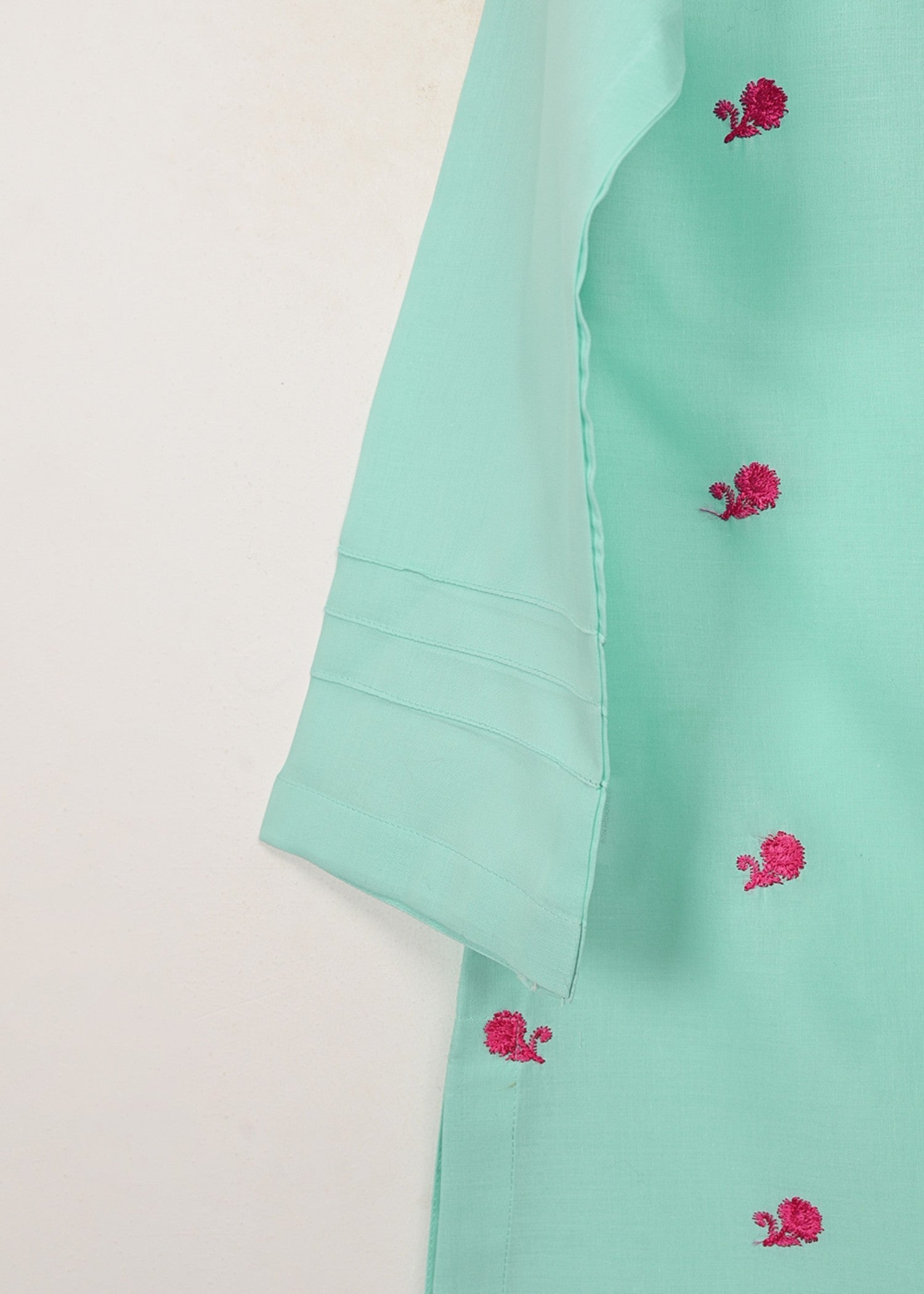 cambric Kurta Set in Aquamarine