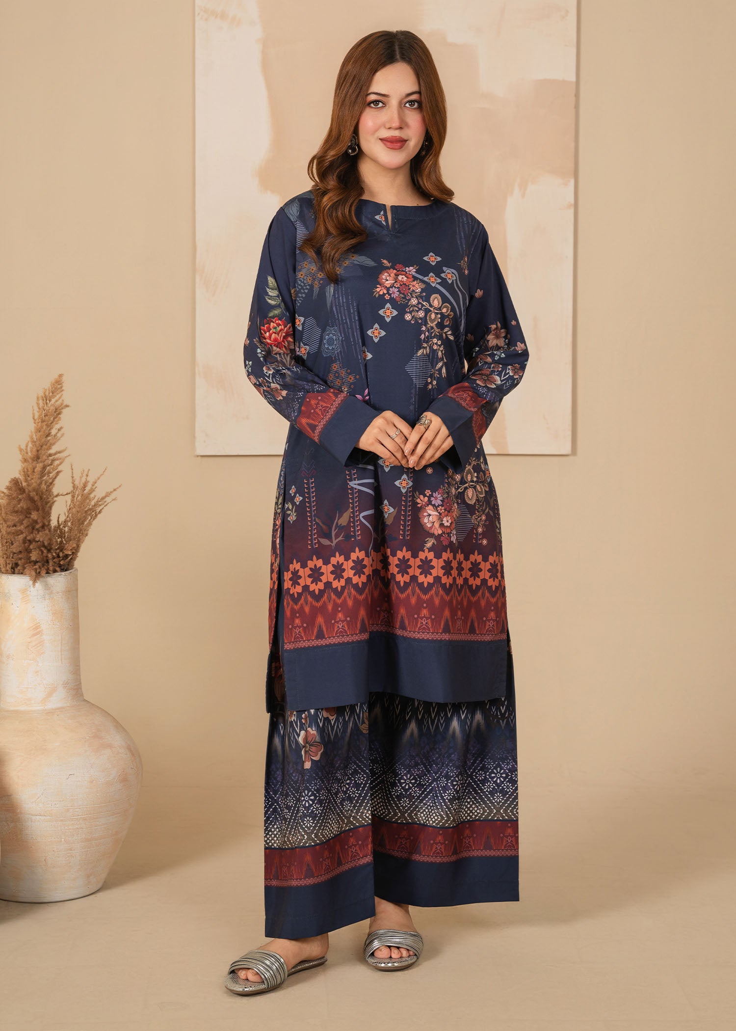 poly lawn Co Ord Sets in Midnight blue