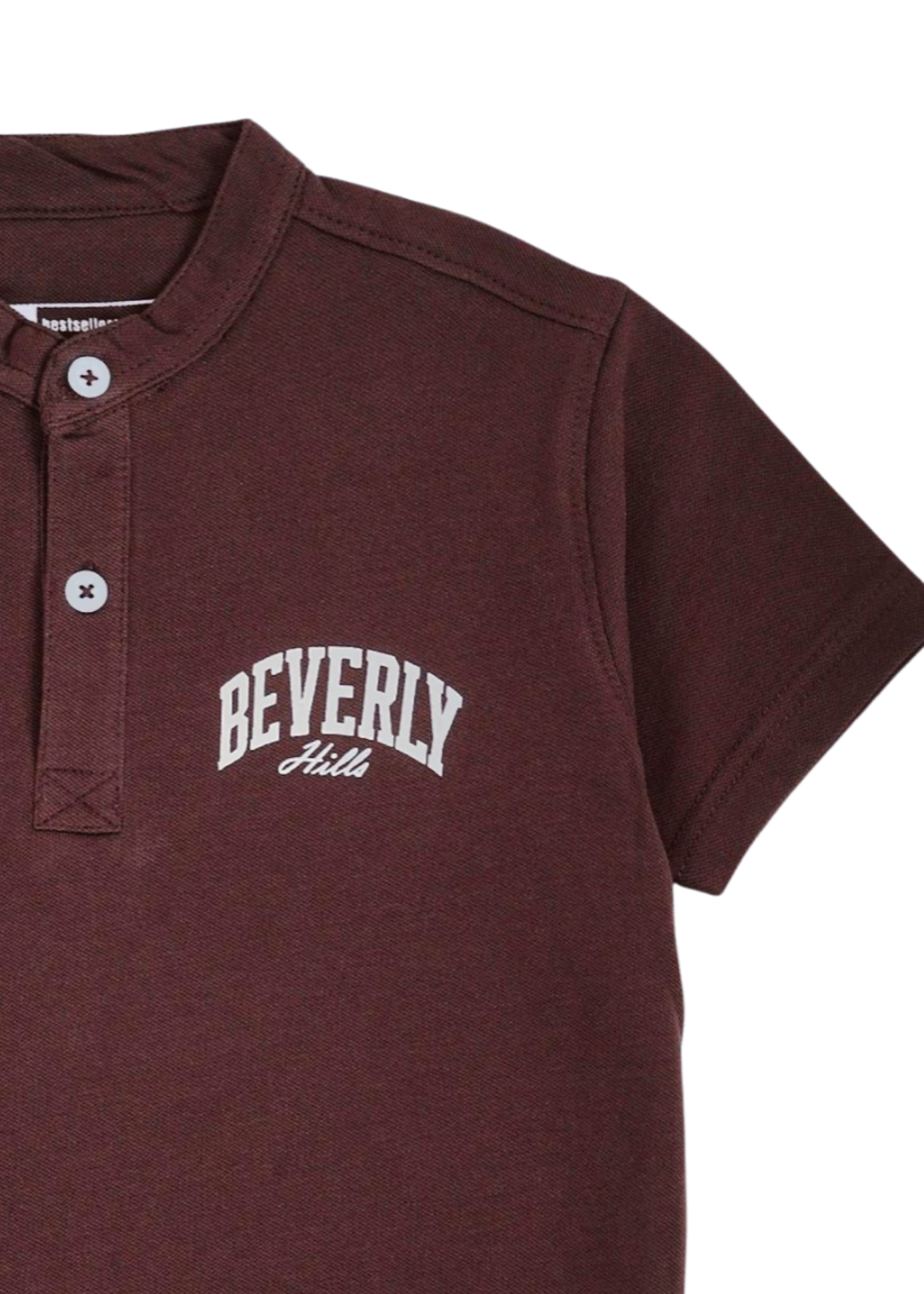 cotton T Shirt in Coffee brown