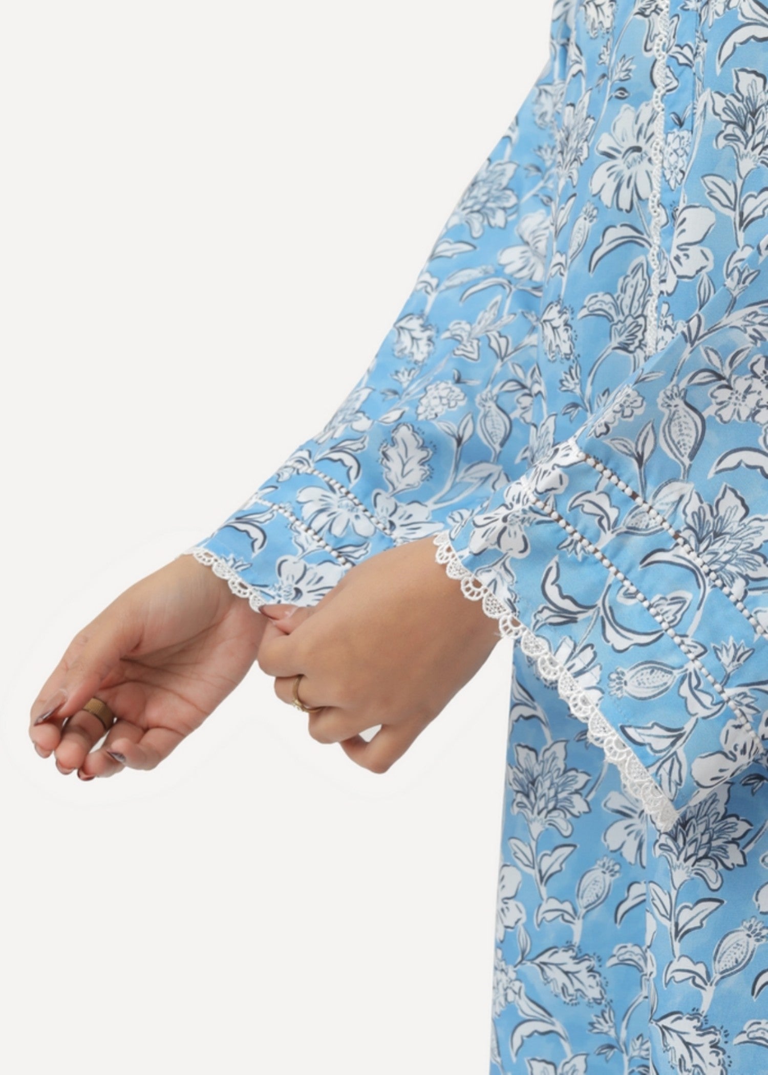 silk finish lawn Co Ord Sets in Sky blue
