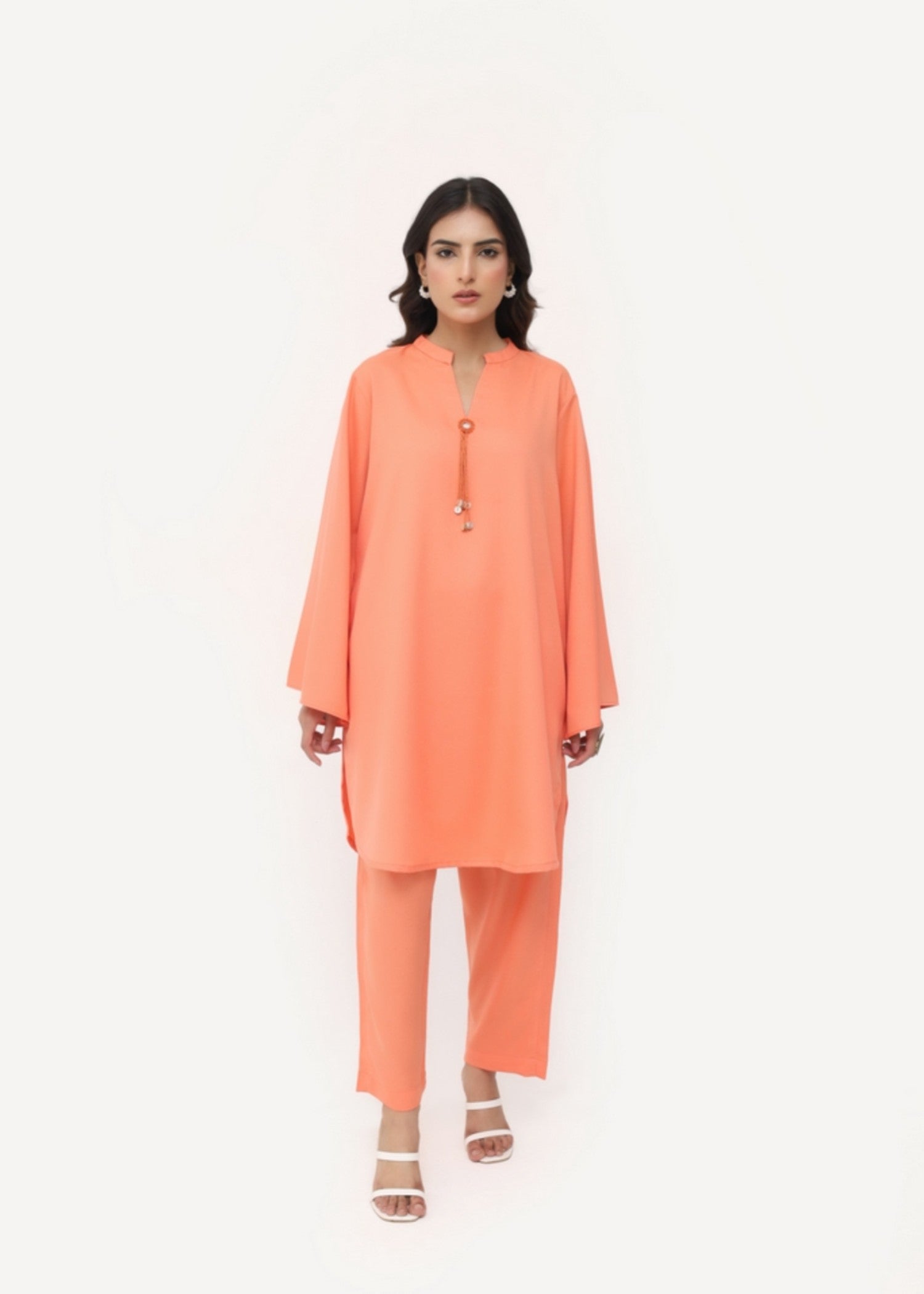 grip Co Ord Sets in Peach orange