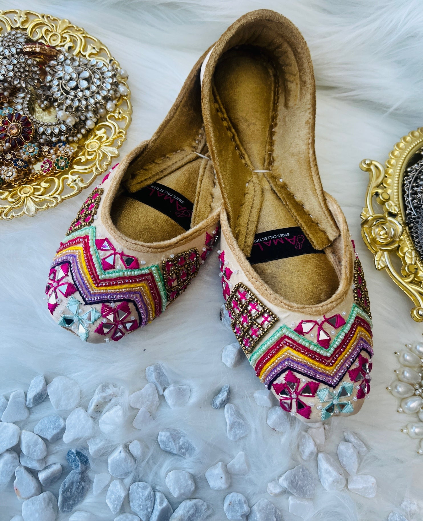 Khussa in Beige by - High Quality Women Khussa IMW3188
