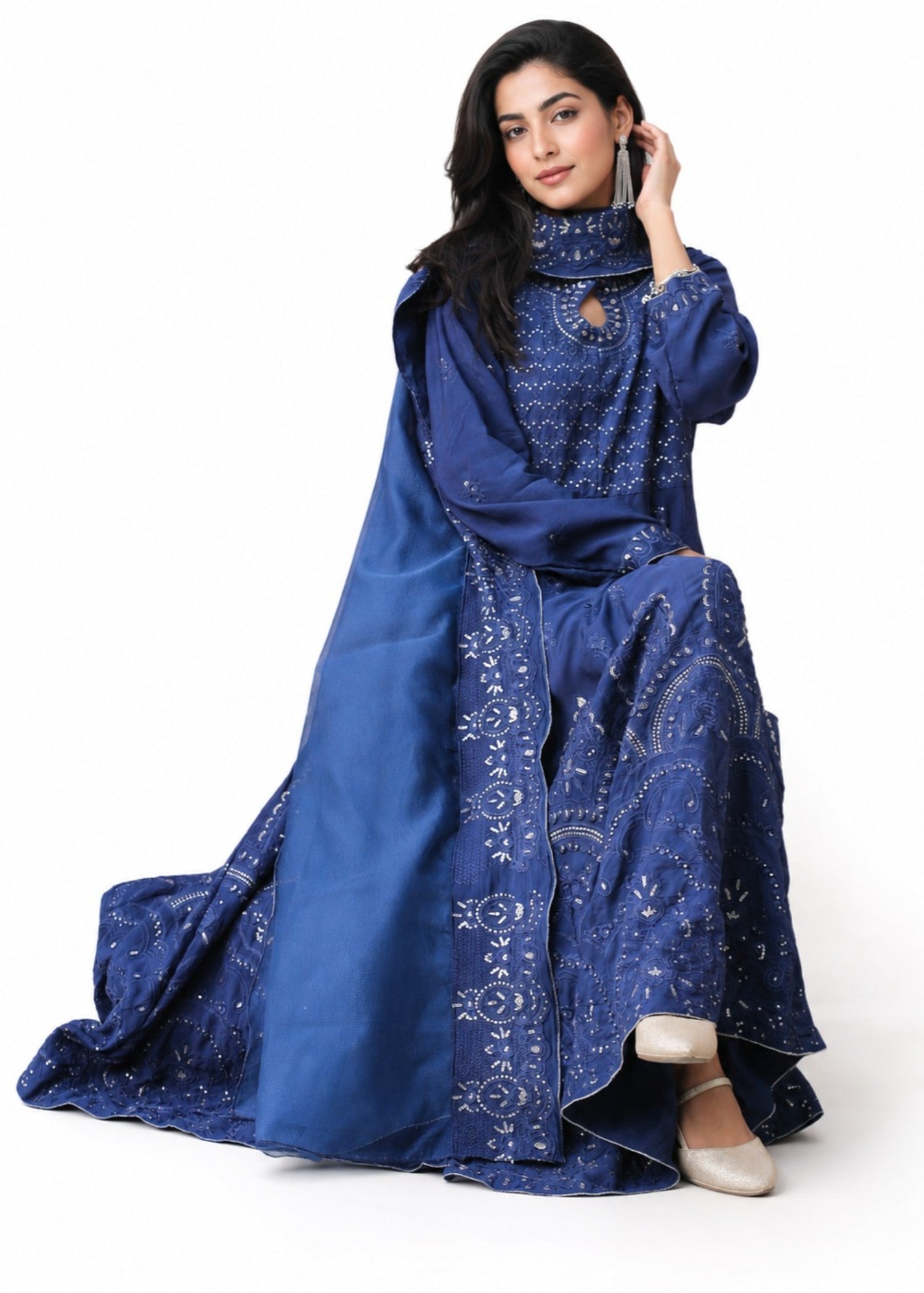 viscose Maxi in Navy blue