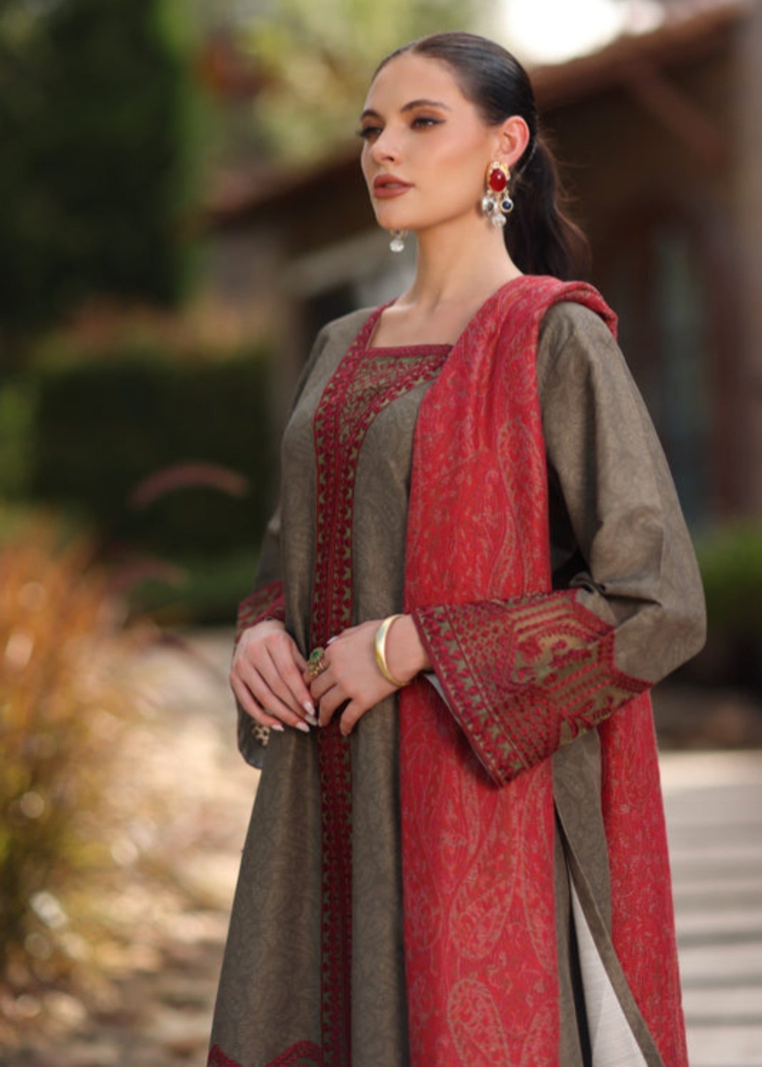 silk Kurta Set in Jet black