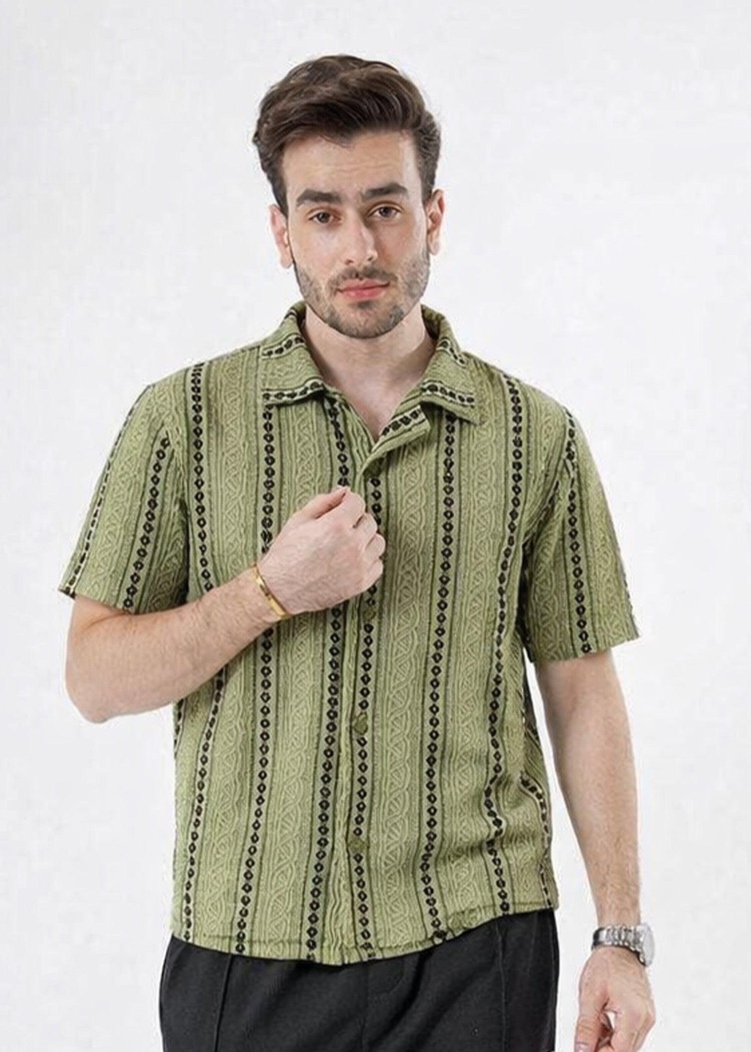 cotton Casual Shirt in Olive green by Ecowears.Pk