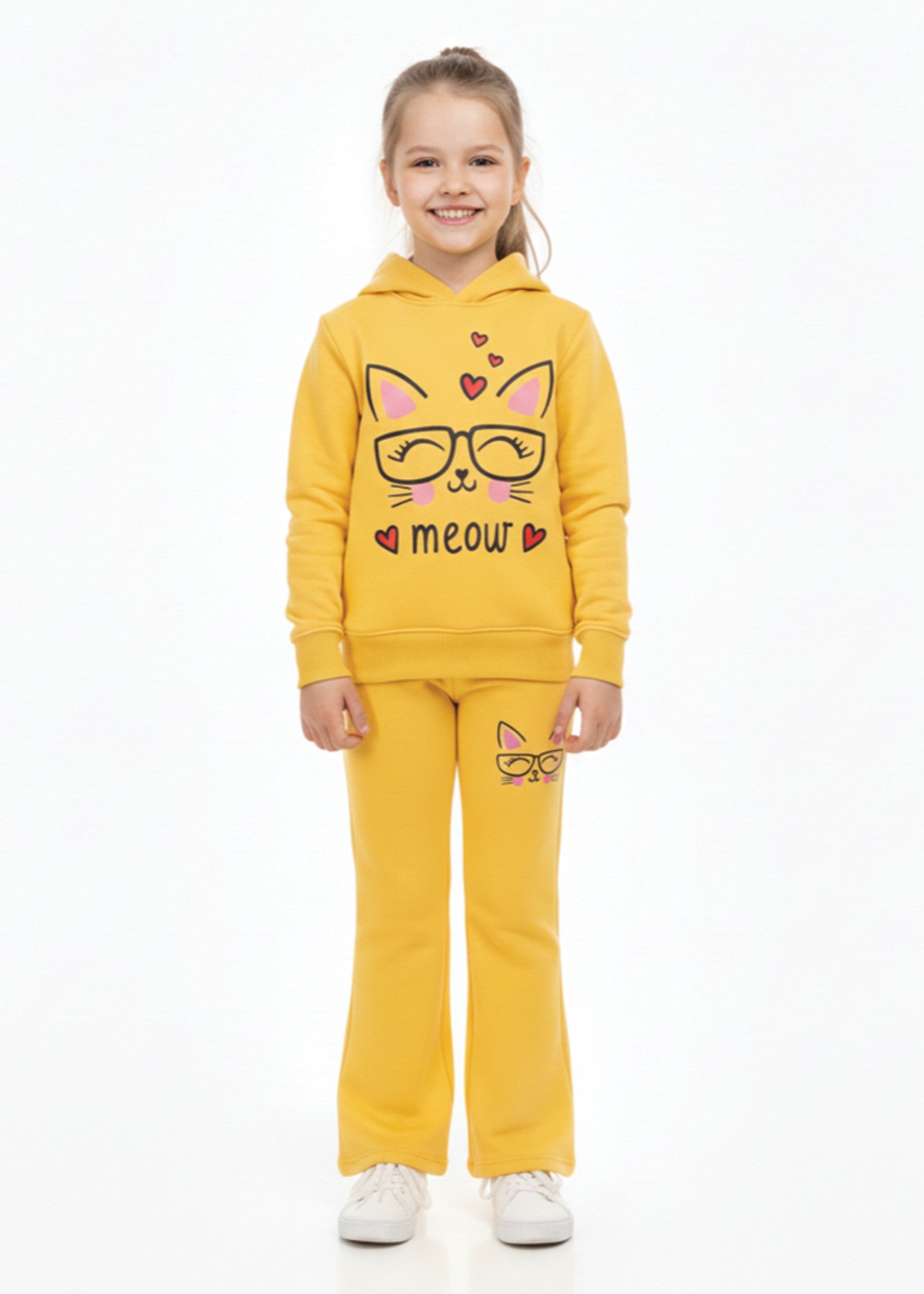 fleece Hoodie in Yellow