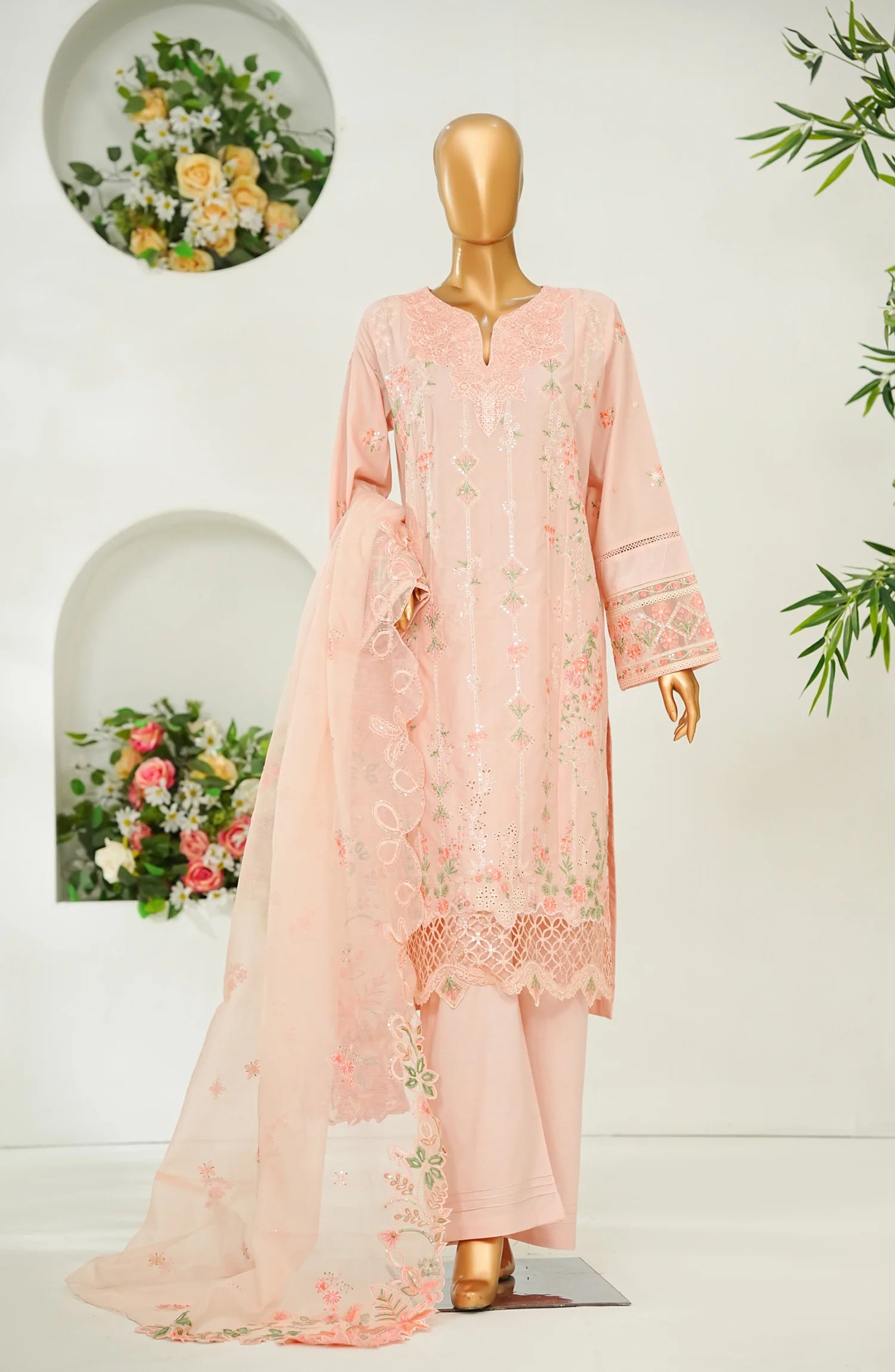 Stitched Luxury Lawn D- 4