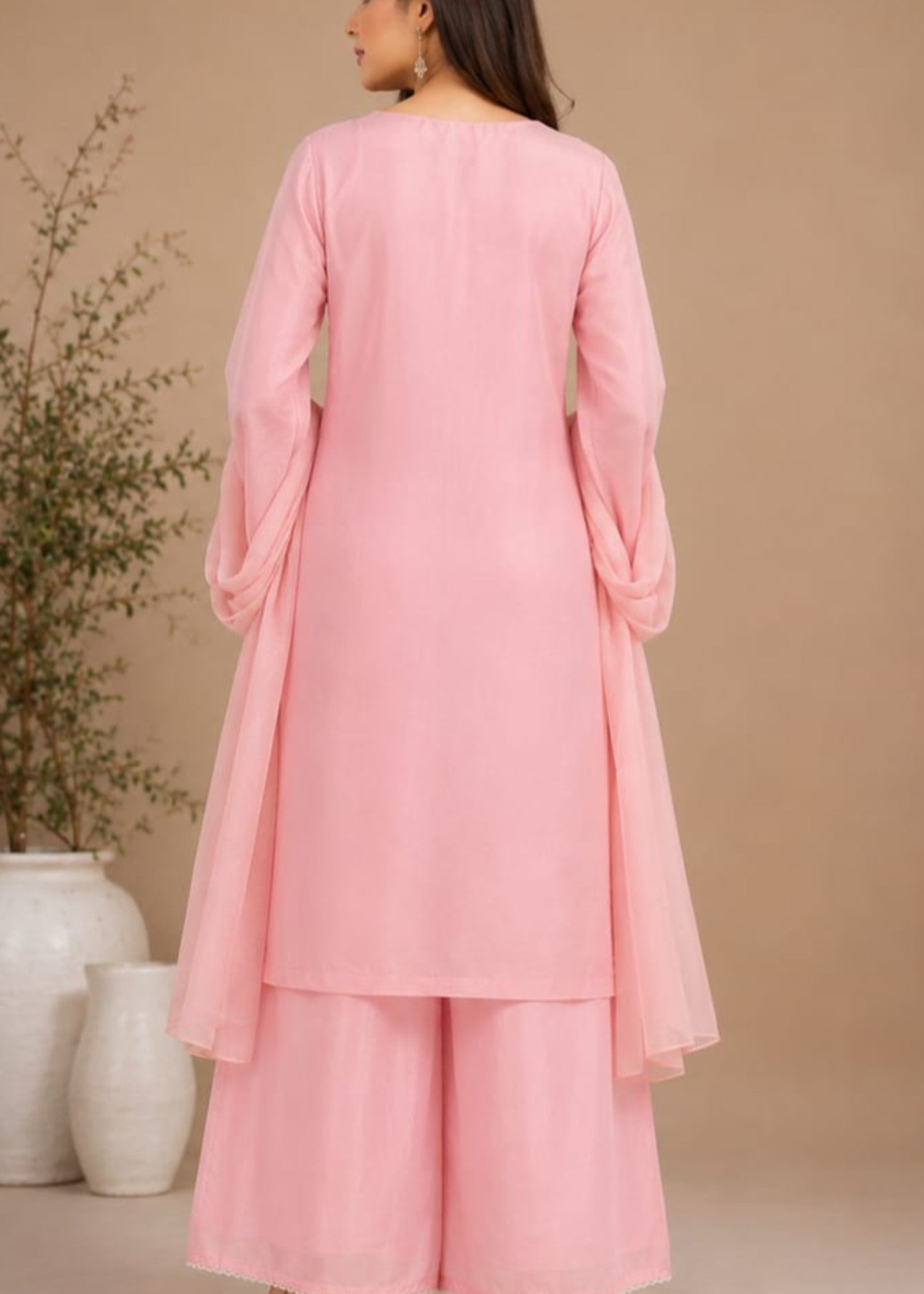 kattan silk Kurta Set in Pink