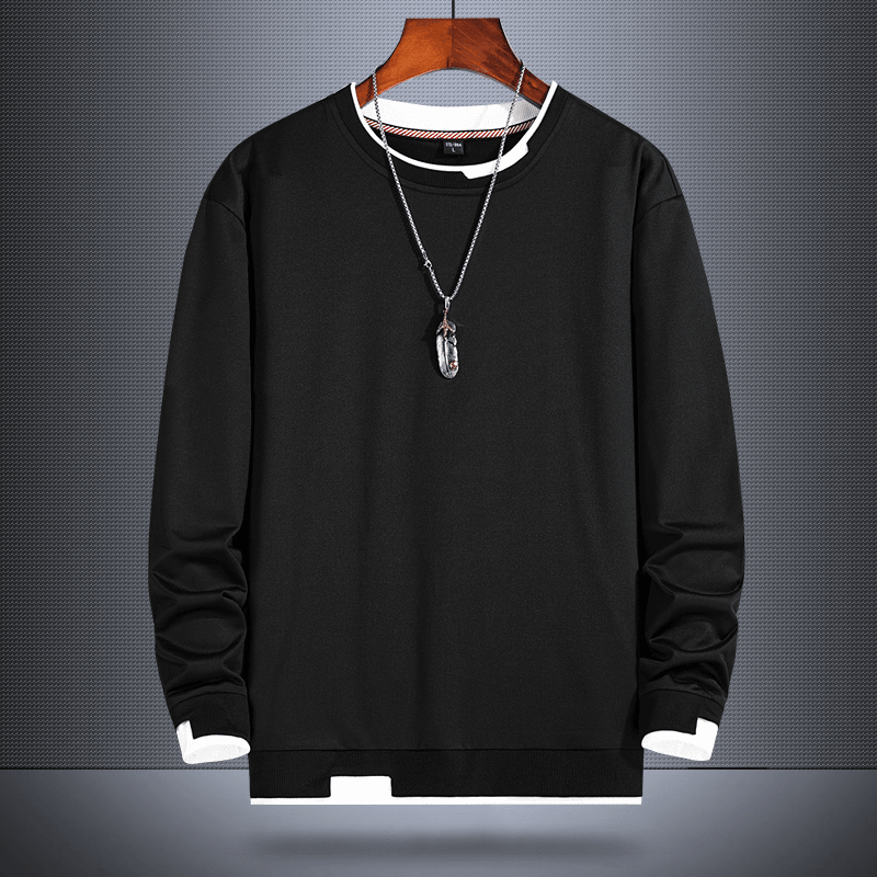 Fake Two-Piece Sweater Men'S Korean Style Trend