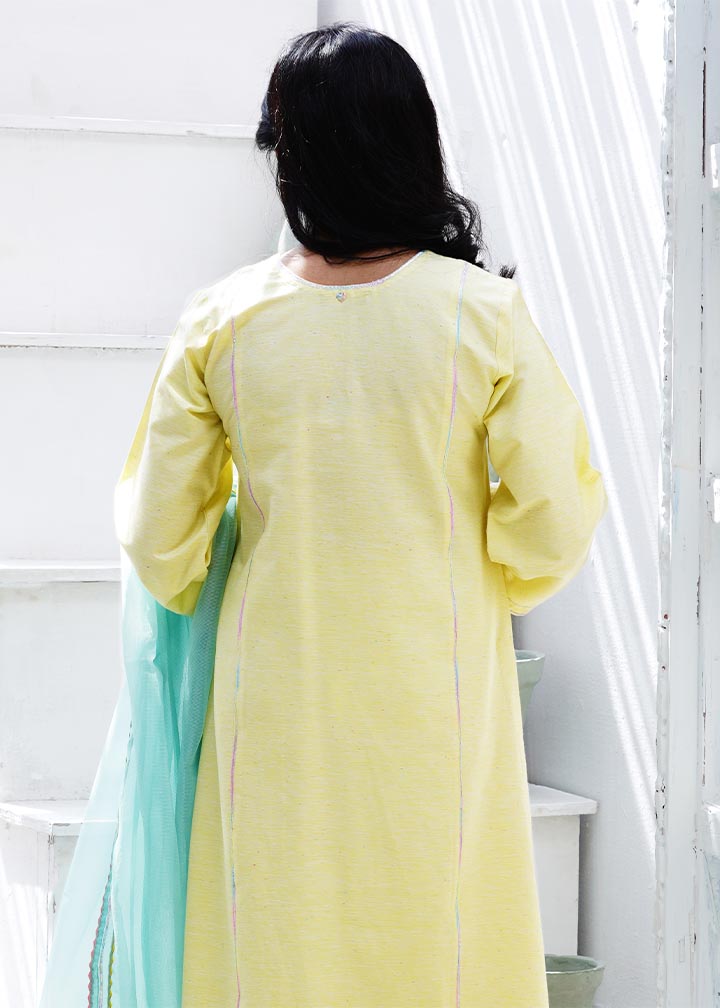 cotton silk Kurti in Butter