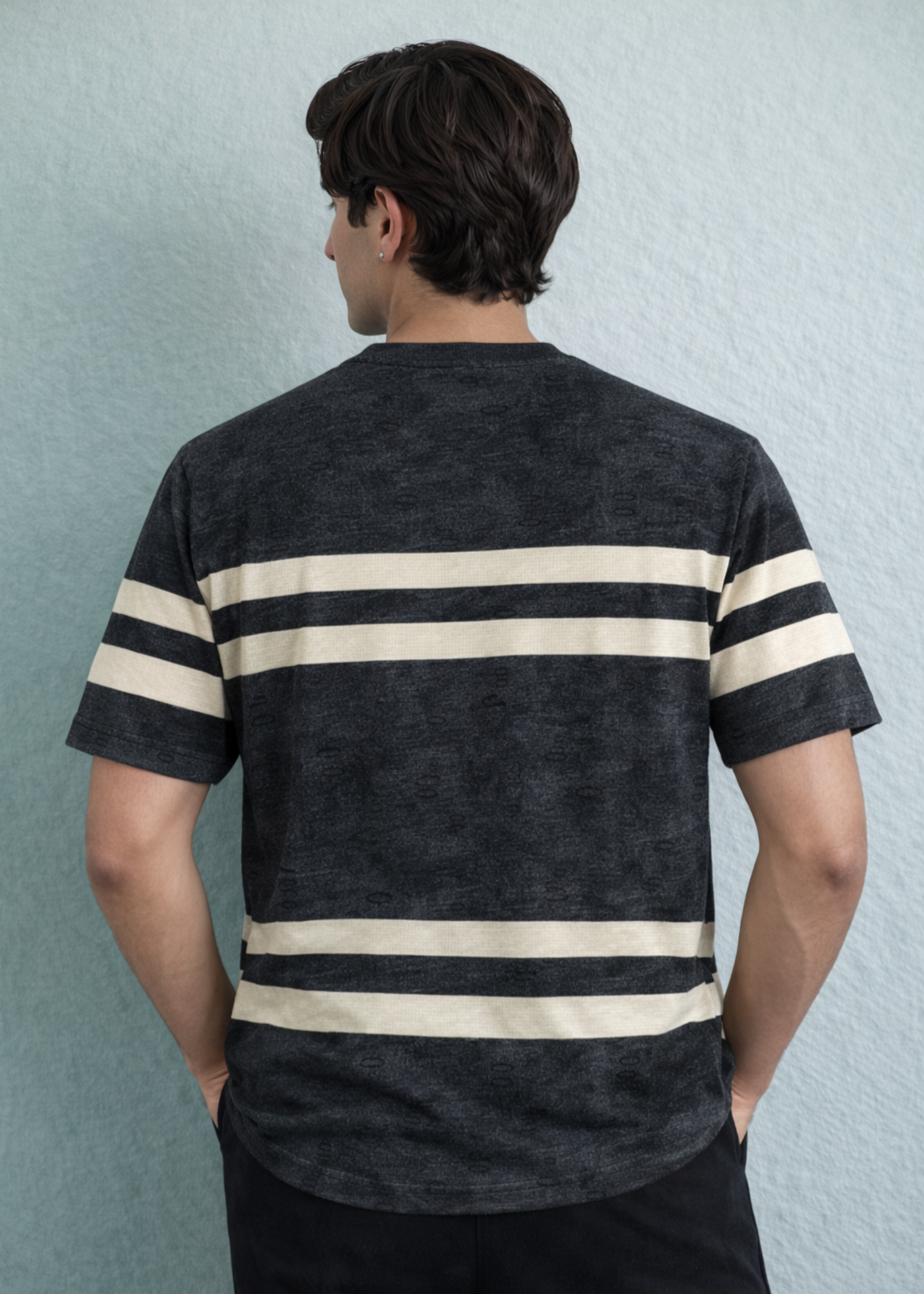 cotton T Shirt in Charcoal black