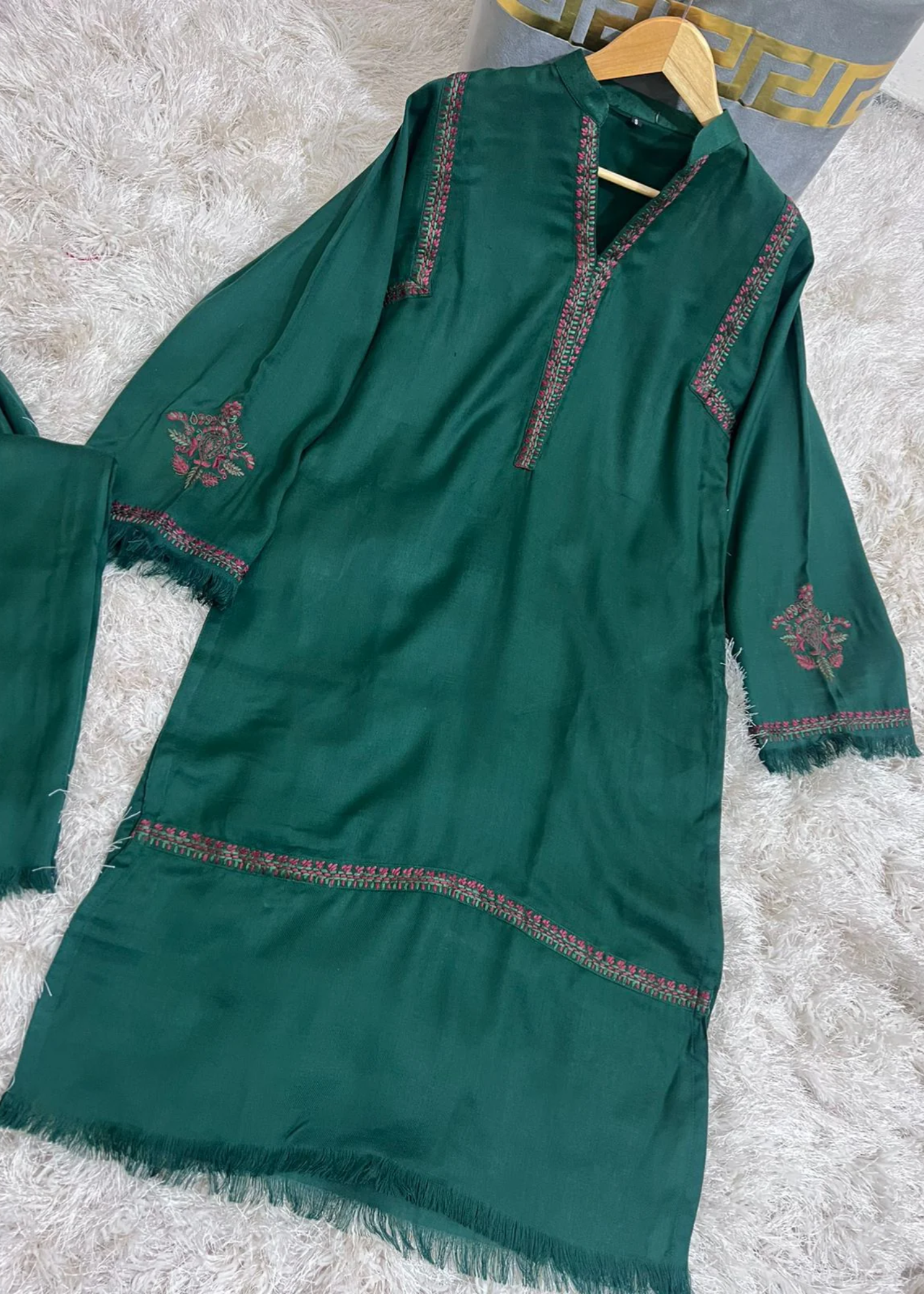marina Kurta Set in Dark green