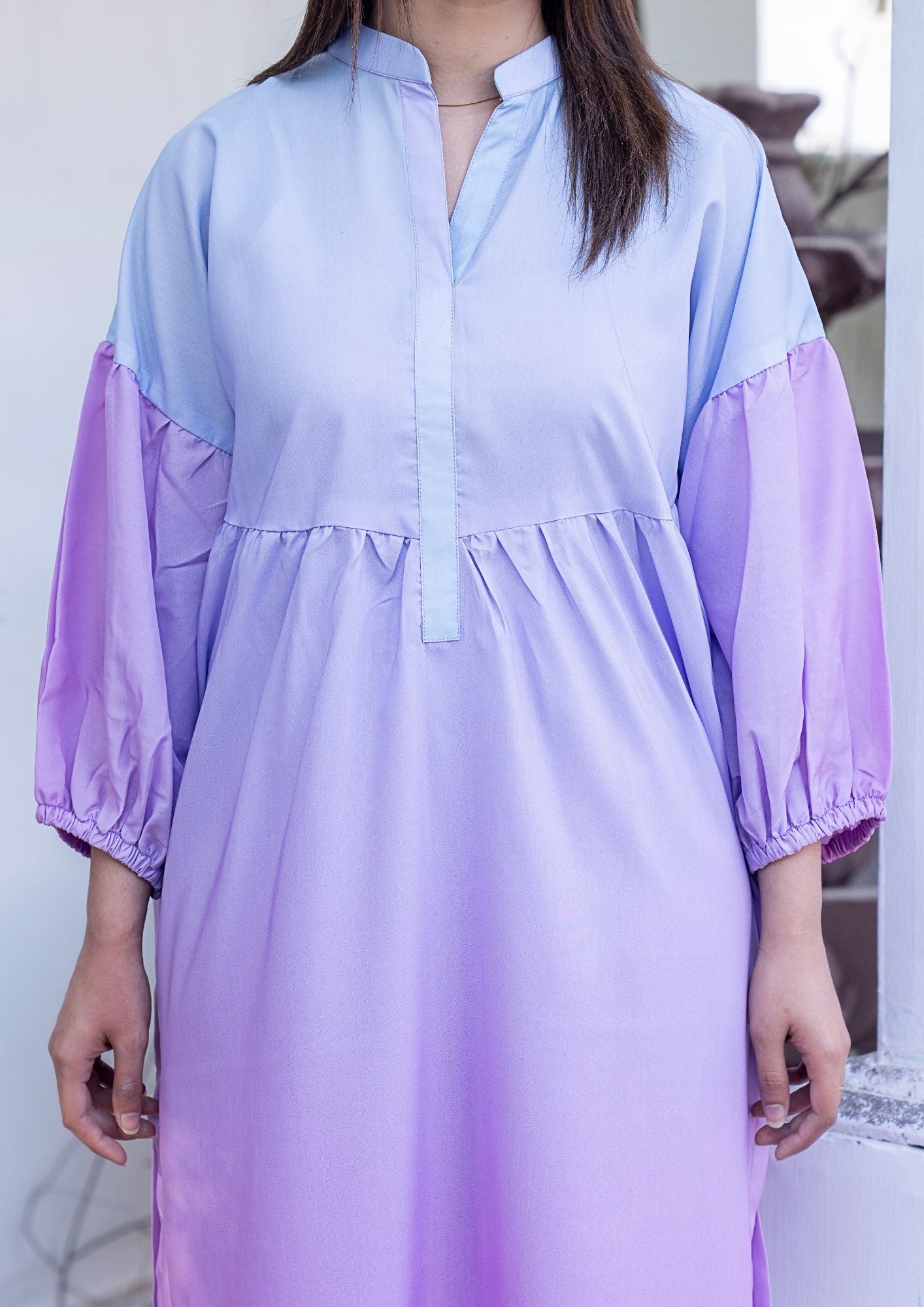 arabic lawn Co Ord Sets in Ice blue, electric purple