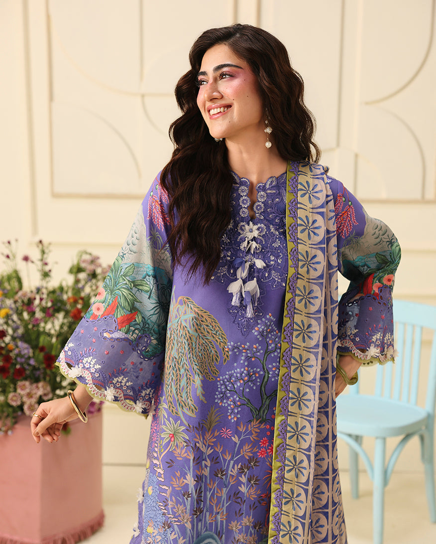 Hemline Soleil Prints Lawn – Camellia Kiss