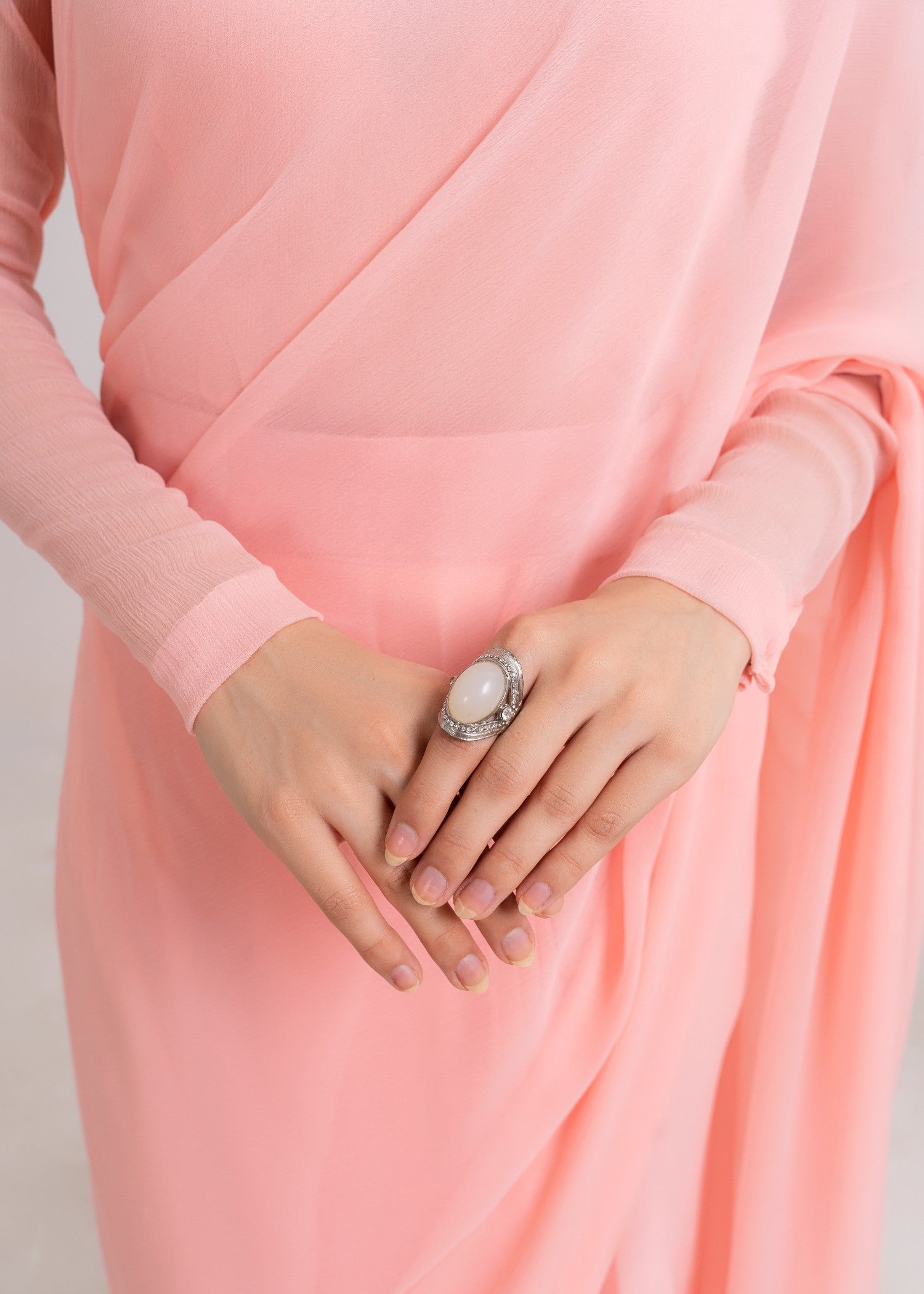 chiffon Saree in Peach pink
