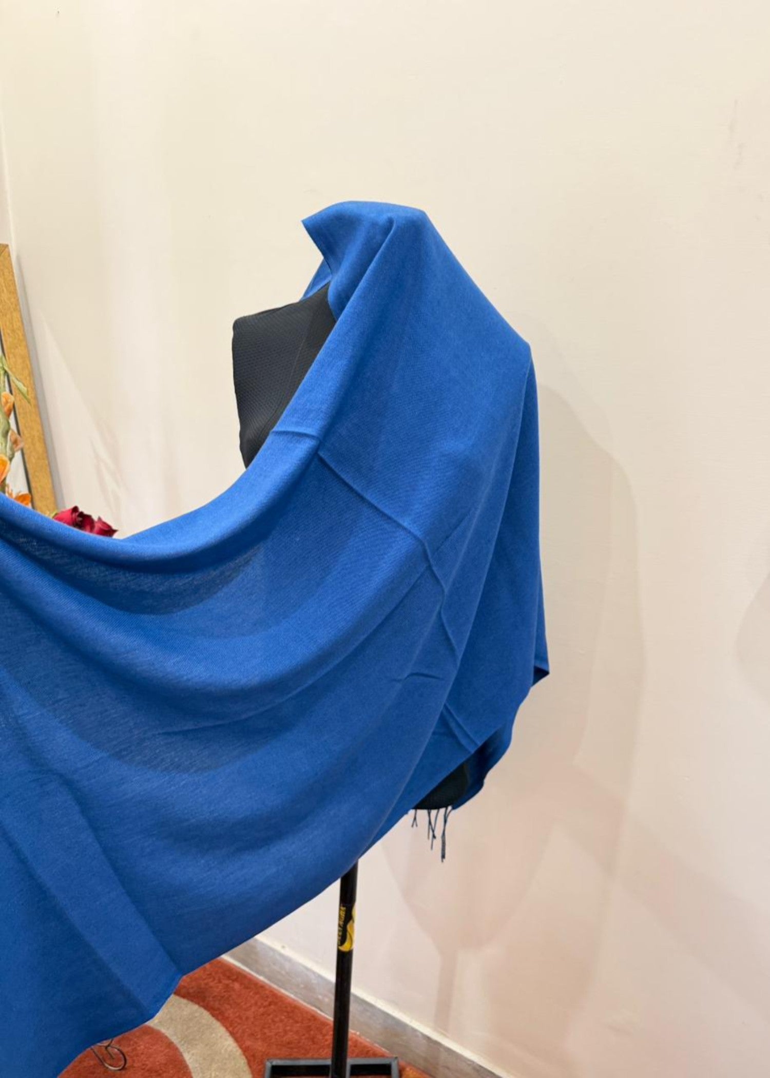 cashmere wool Hijab in Sapphire blue