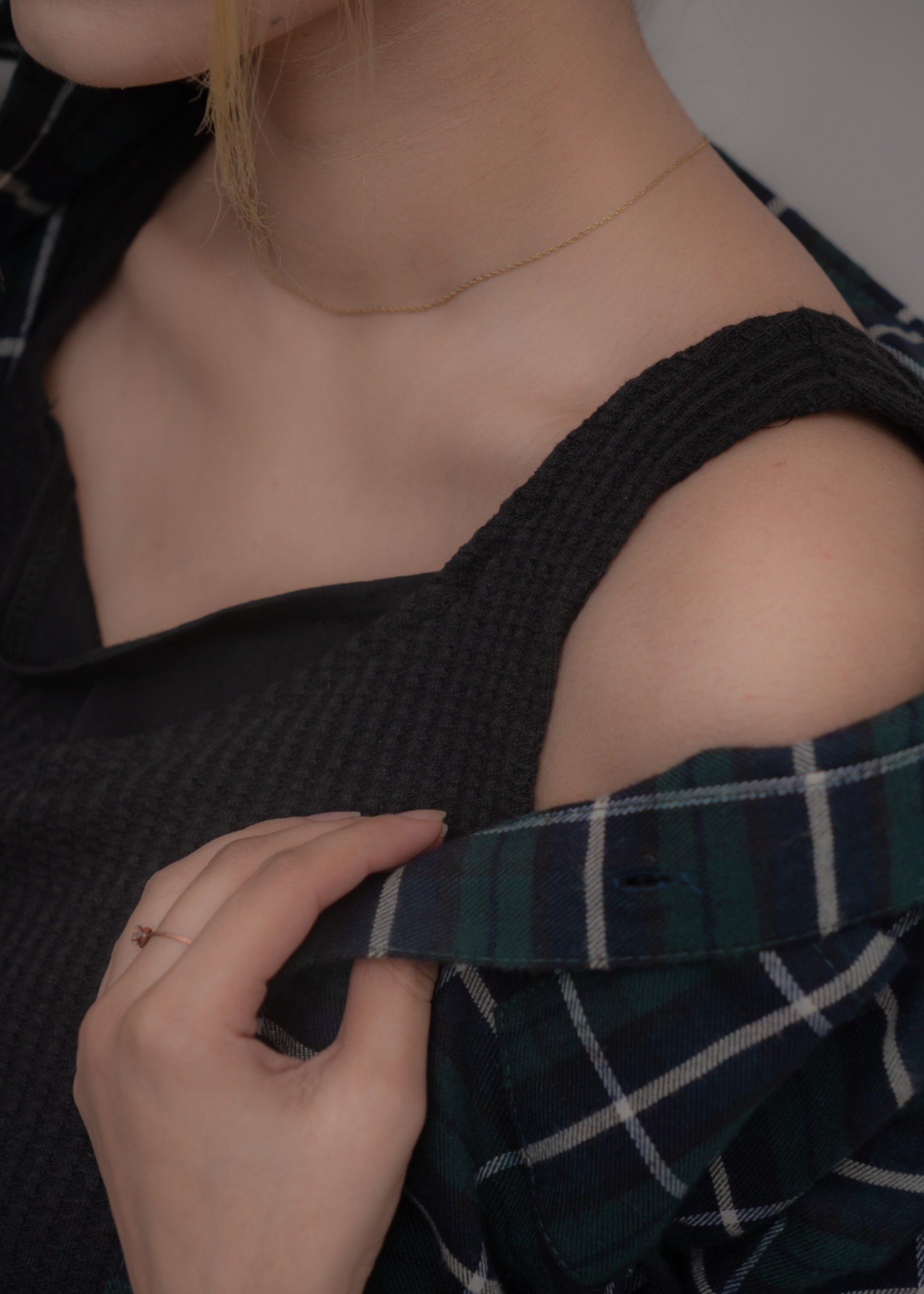 fleece jersey knit Top in Black
