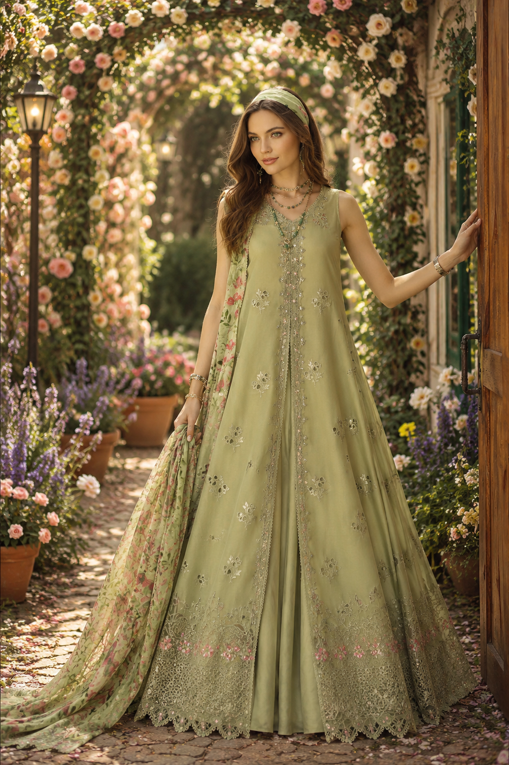 Noor Eid Printskhas Lawn – D12 – Mint Reverie