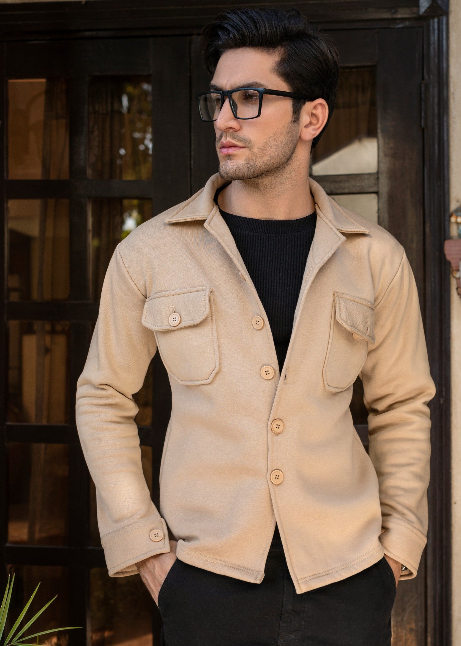 fleece Jacket in Beige