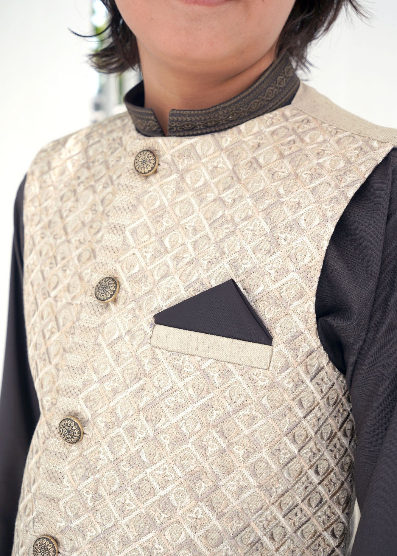 wash & wear Waistcoat in Charcoal black