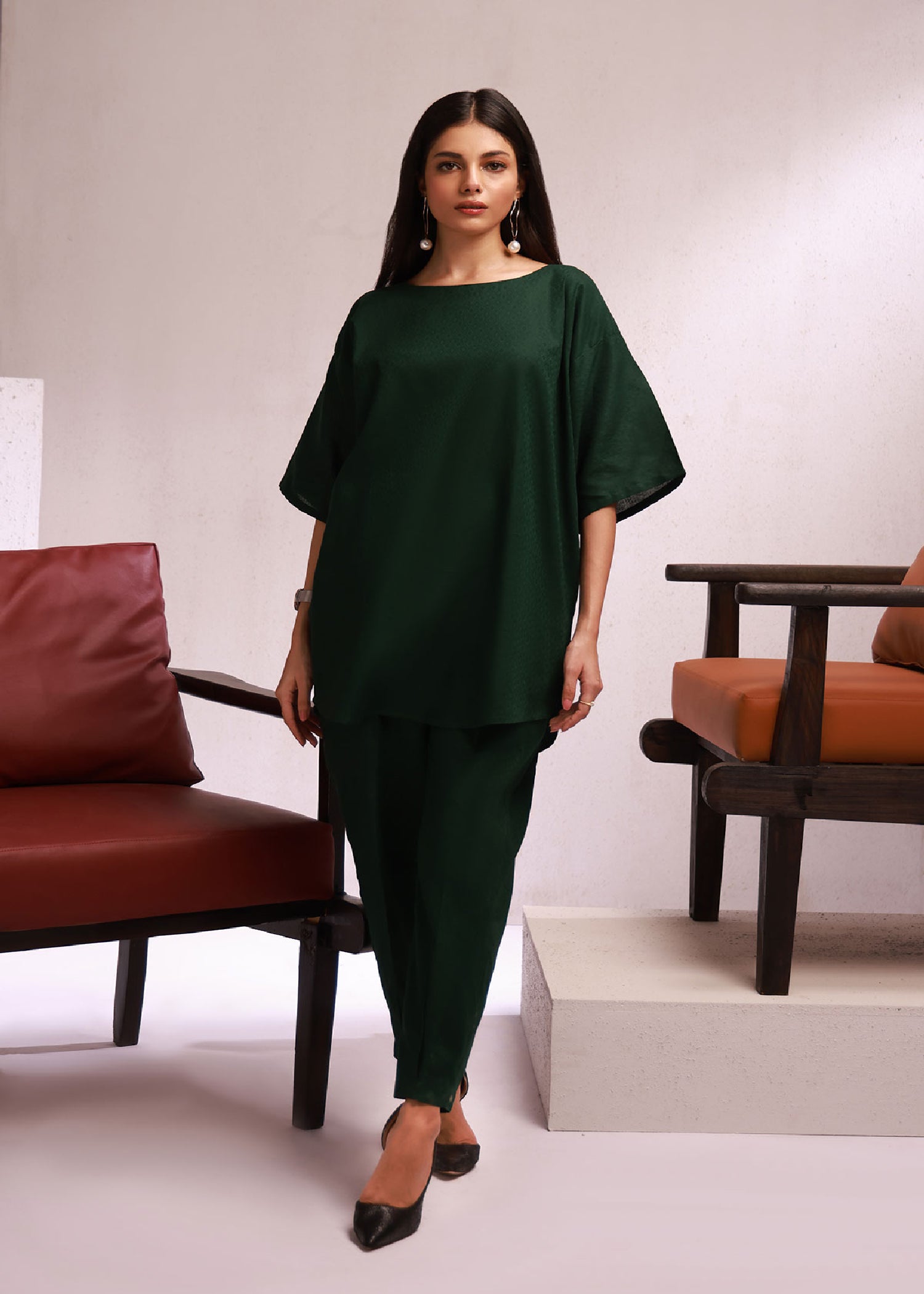 jacquard Co ord Sets in Green