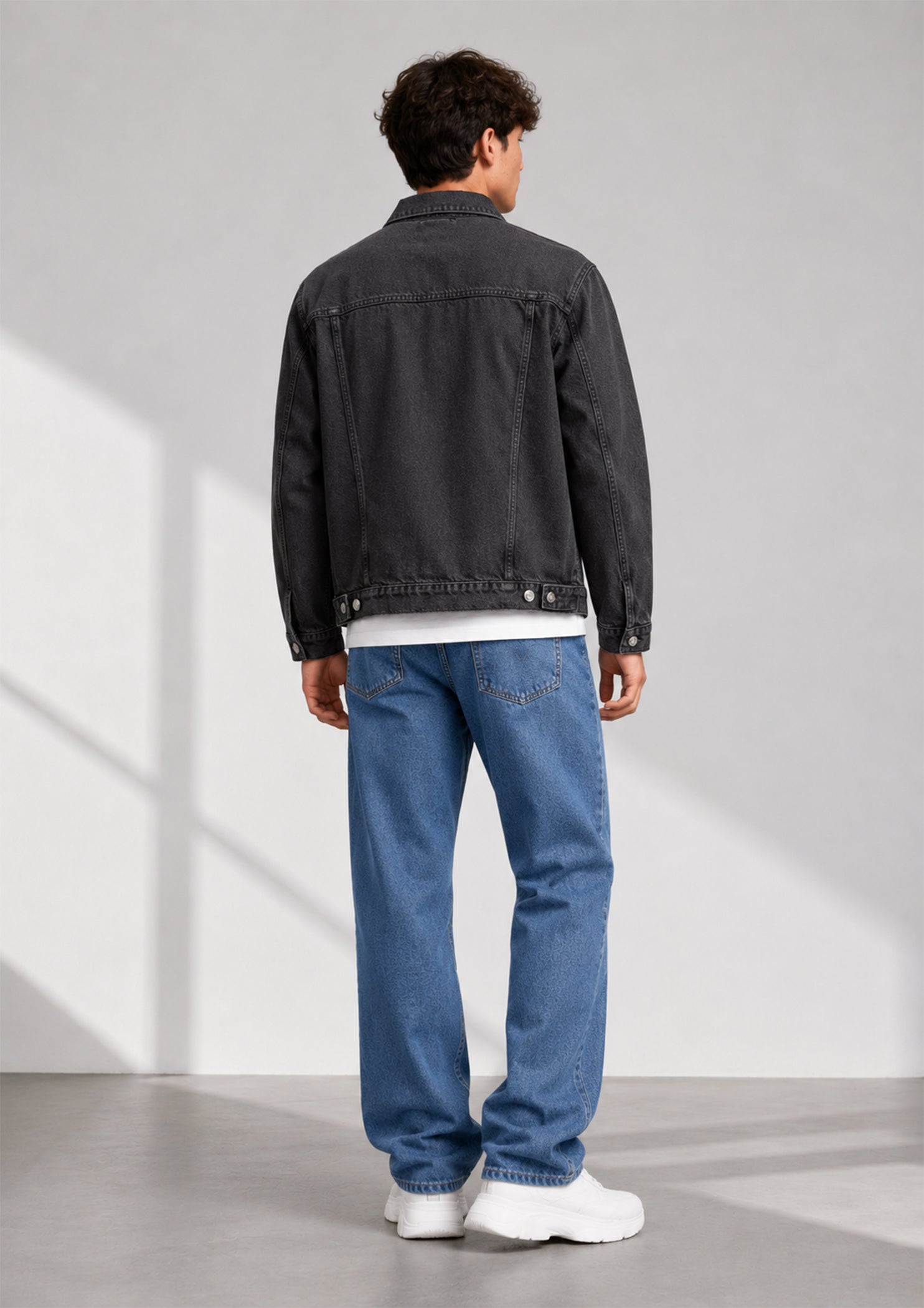 denim Jacket in Charcoal black