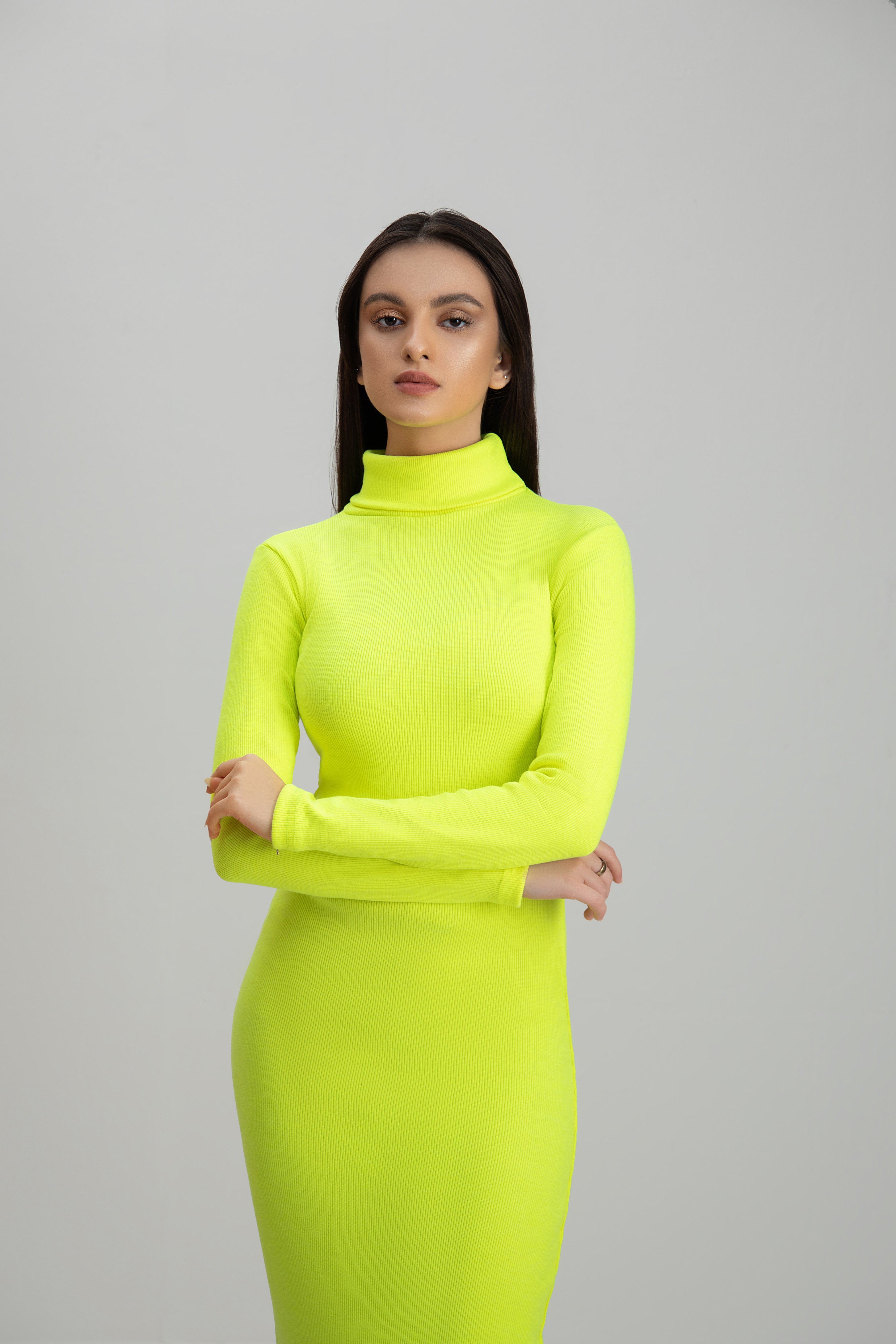 jersey knit Dress in Neon green