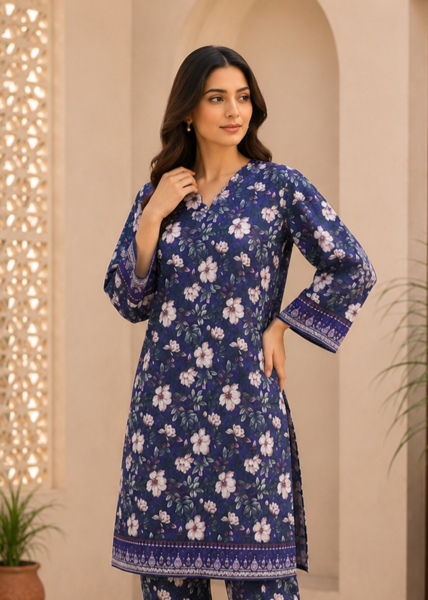 lawn Co Ord Sets in Dark blue