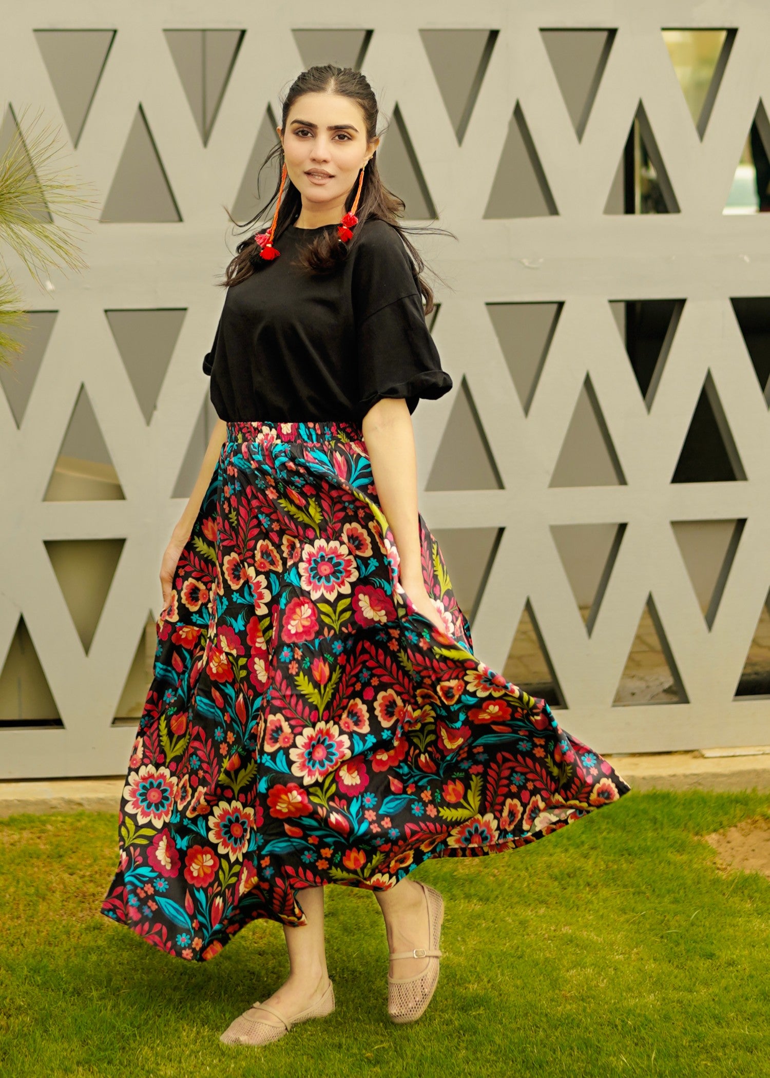 pure cotton Skirt in Black