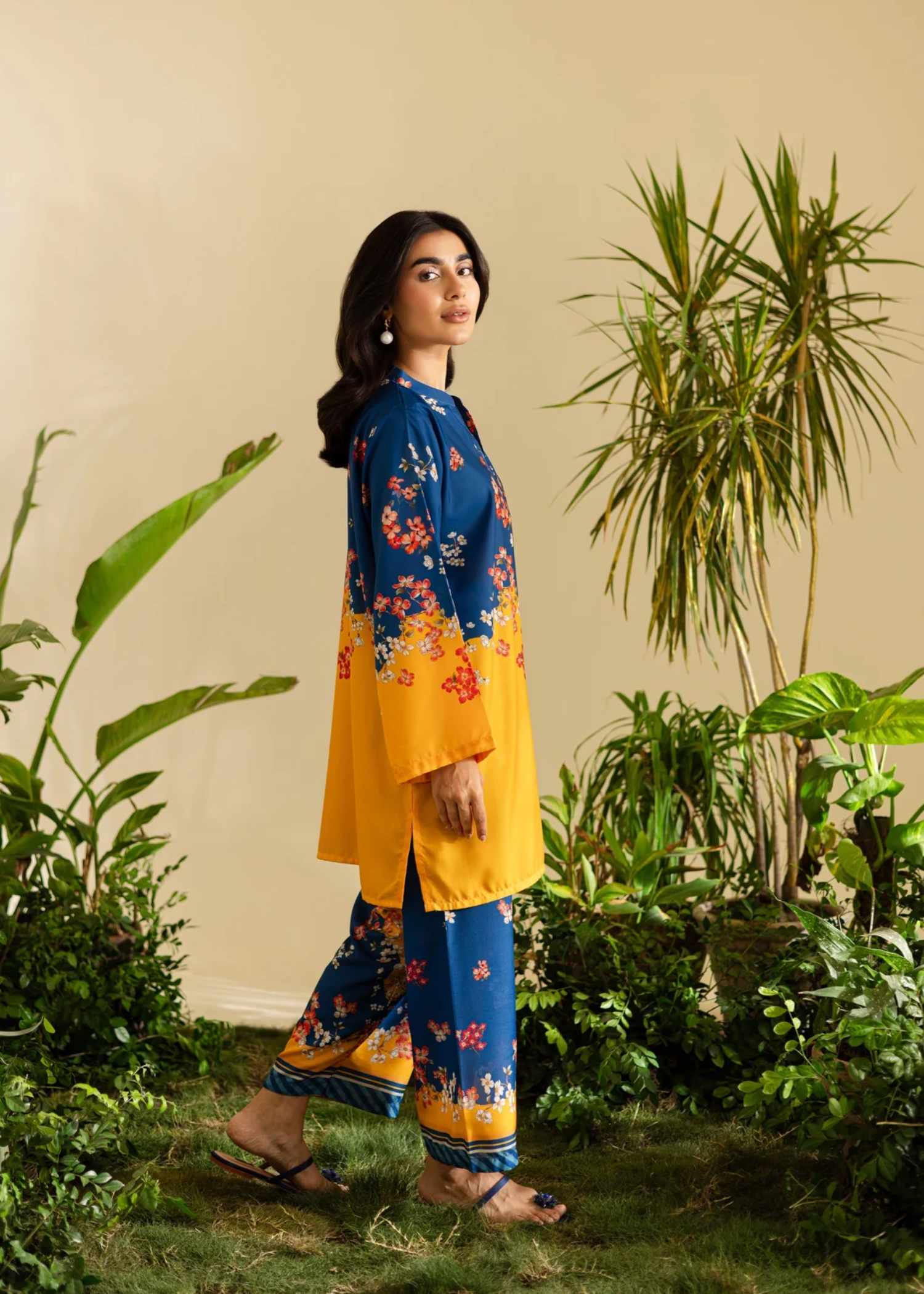 poly lawn Co Ord Sets in Blue