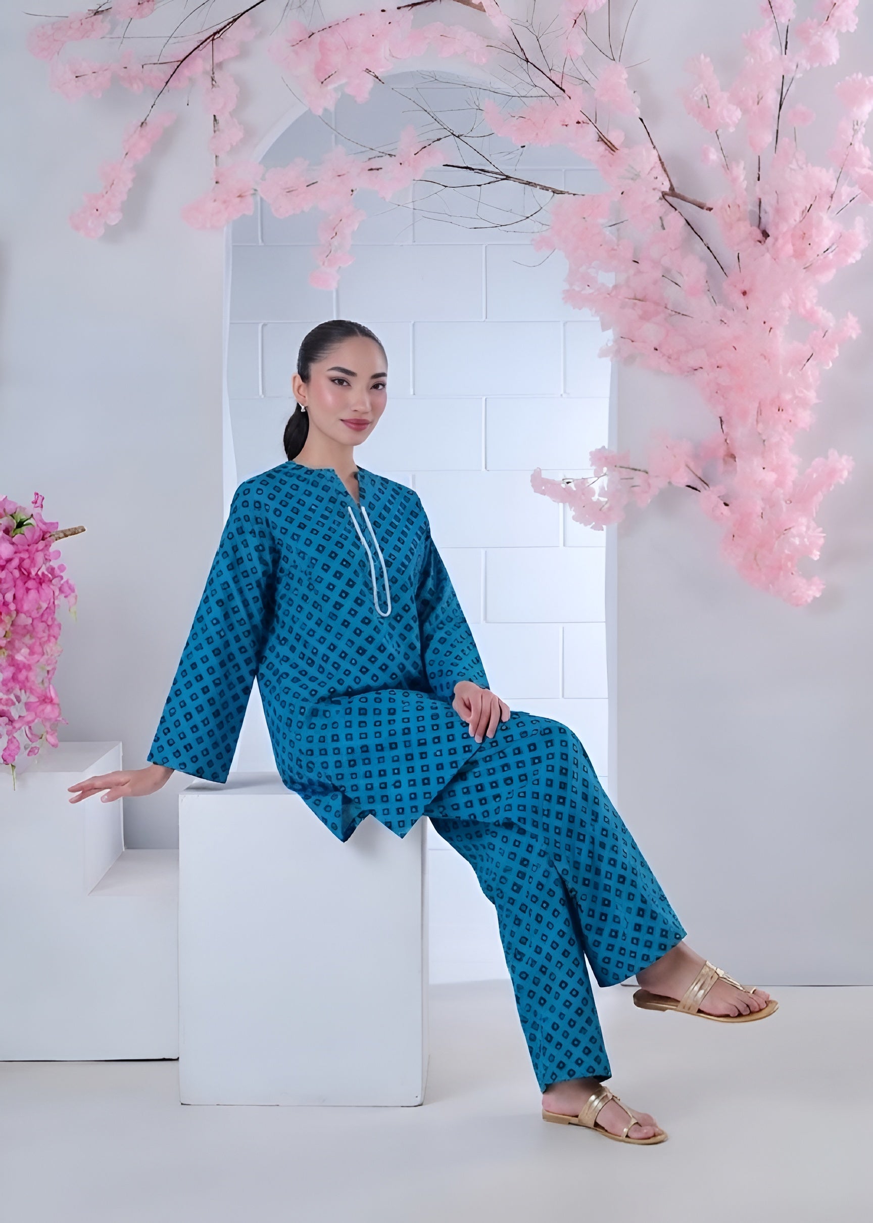 linen Co Ord Sets in Dodger blue