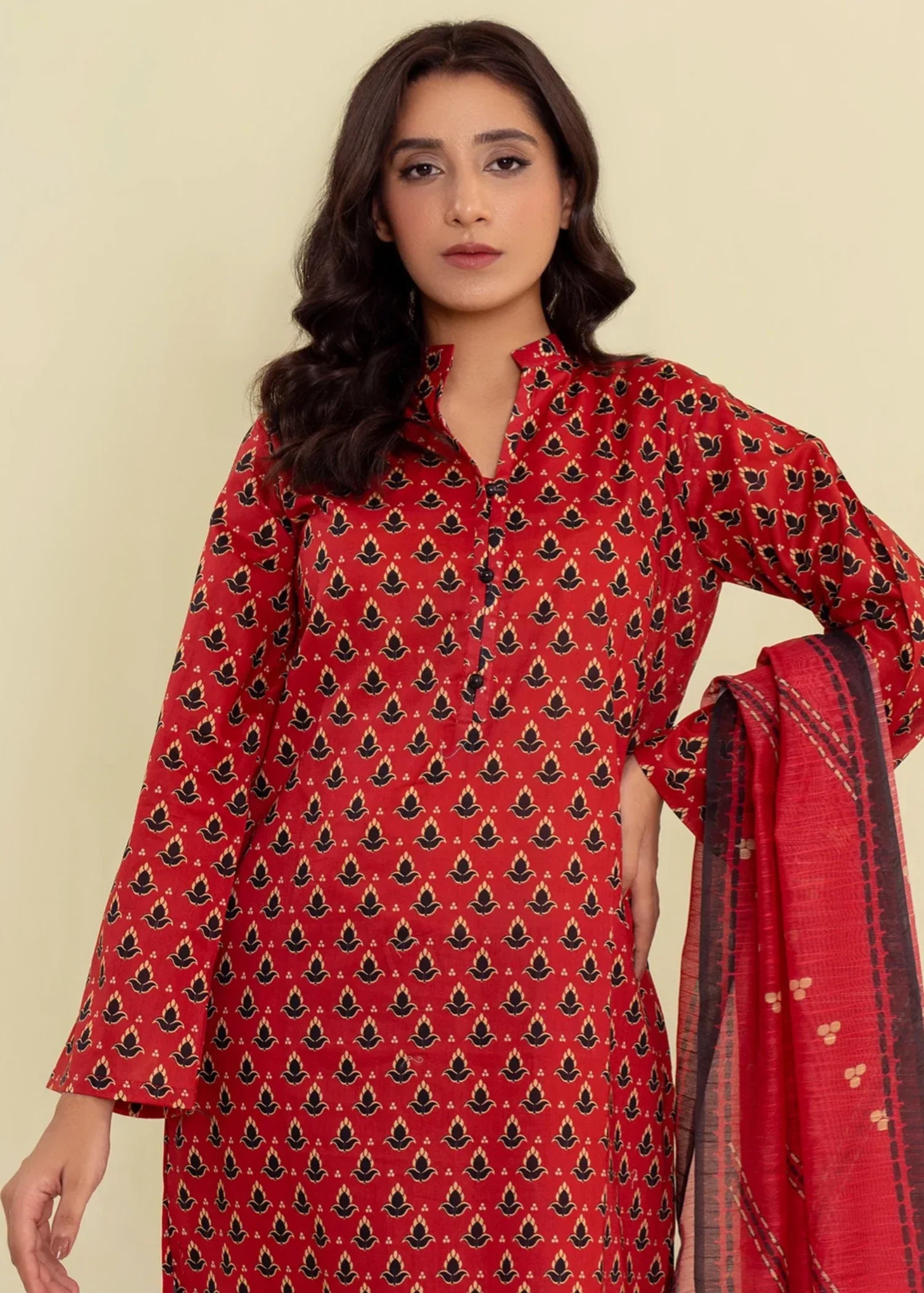 georgette Kurta Set in Maroon