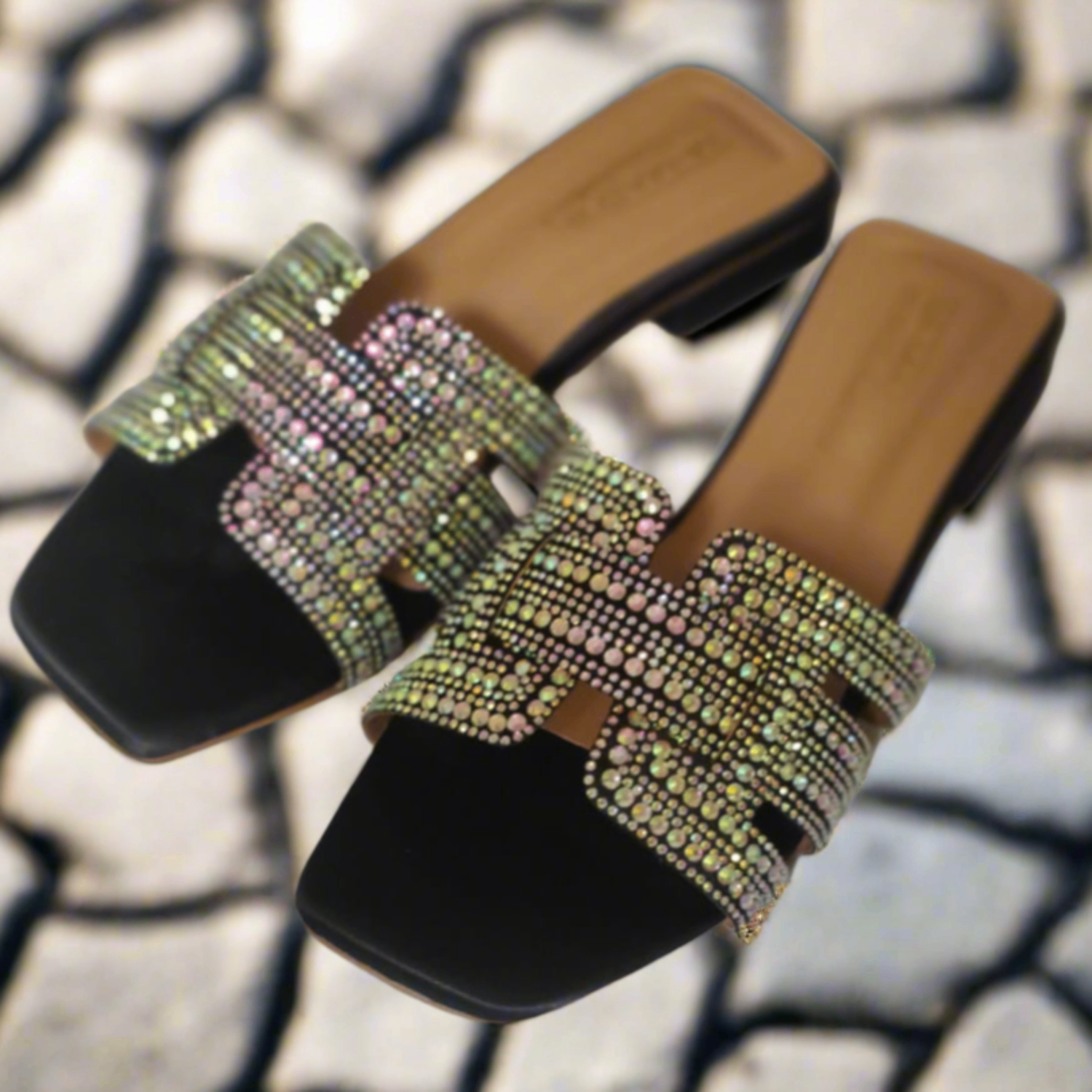 Slides in Black by - High Quality Women Slides JIA9193