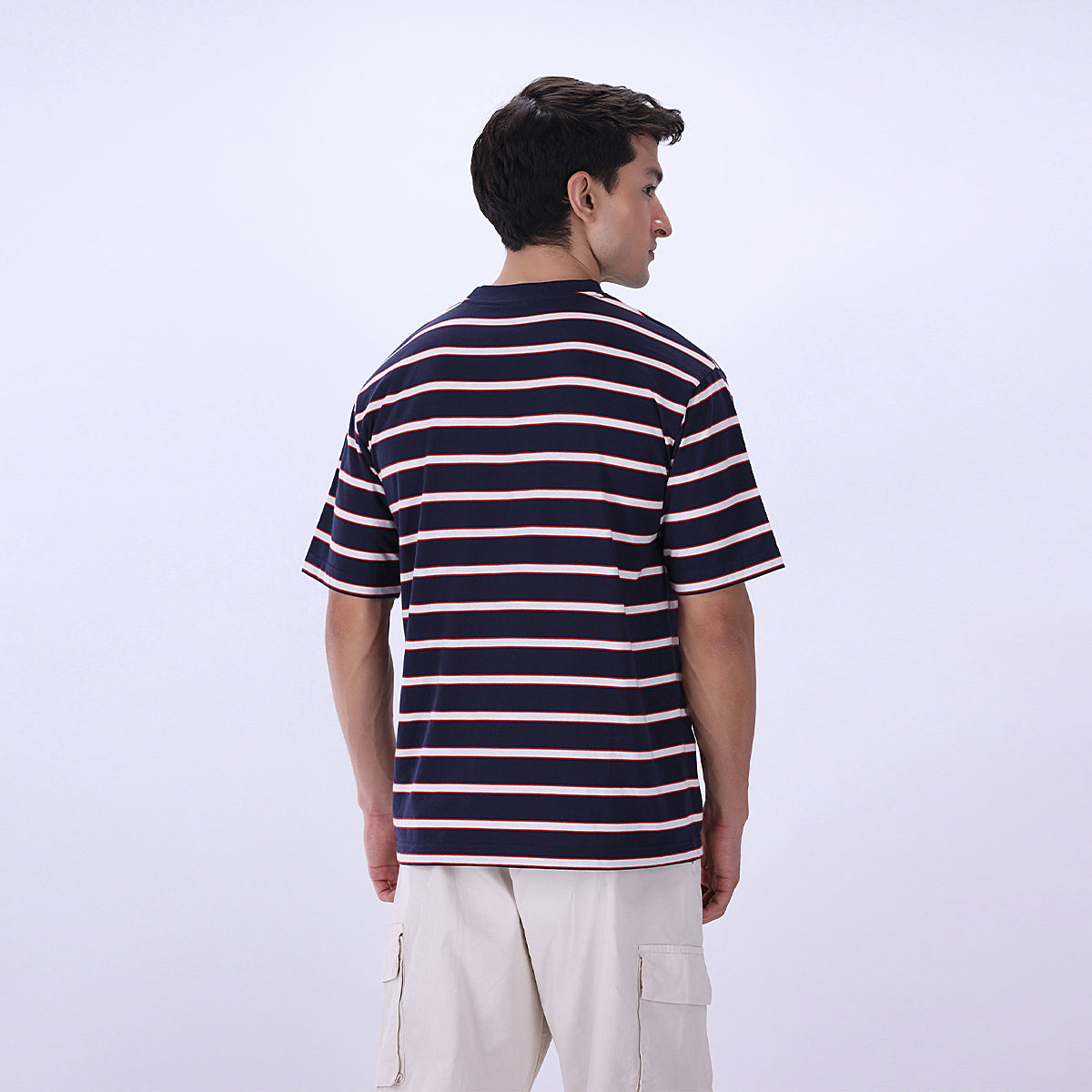 zari cotton T Shirt in Navy blue