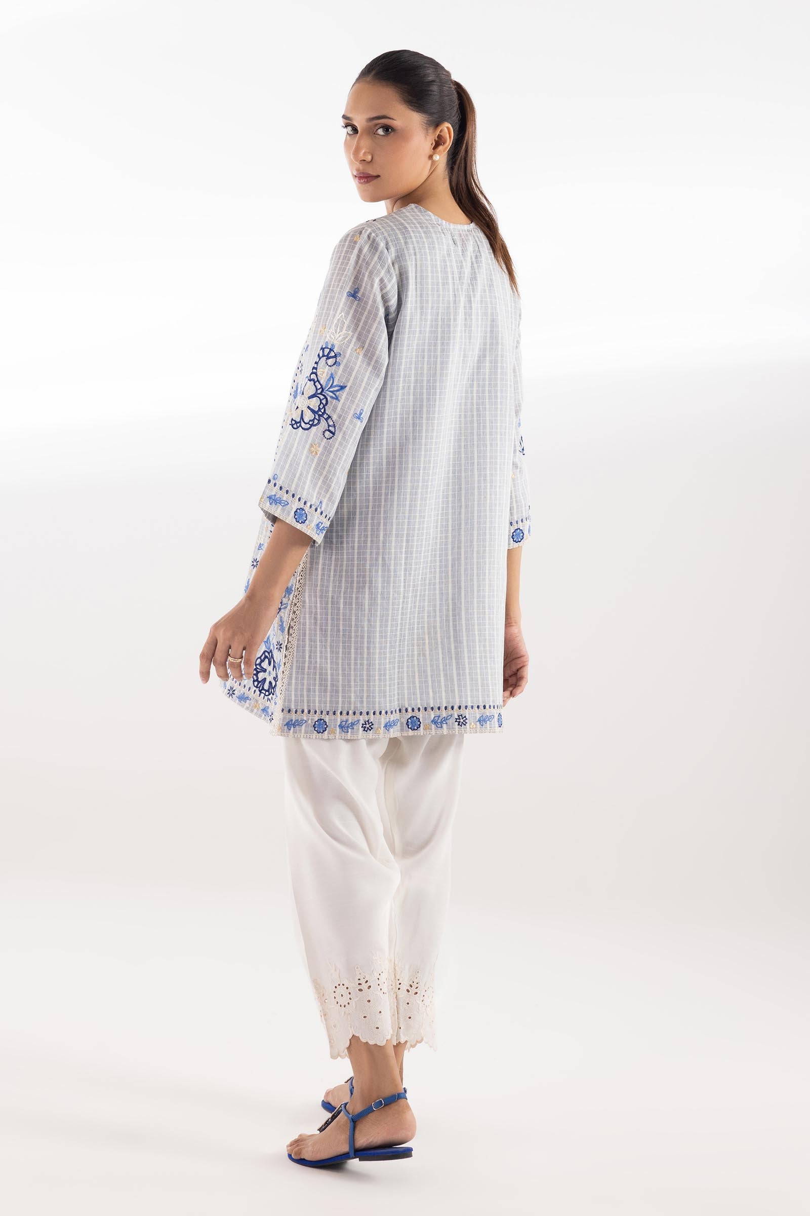 chambray Kurti in Light blue