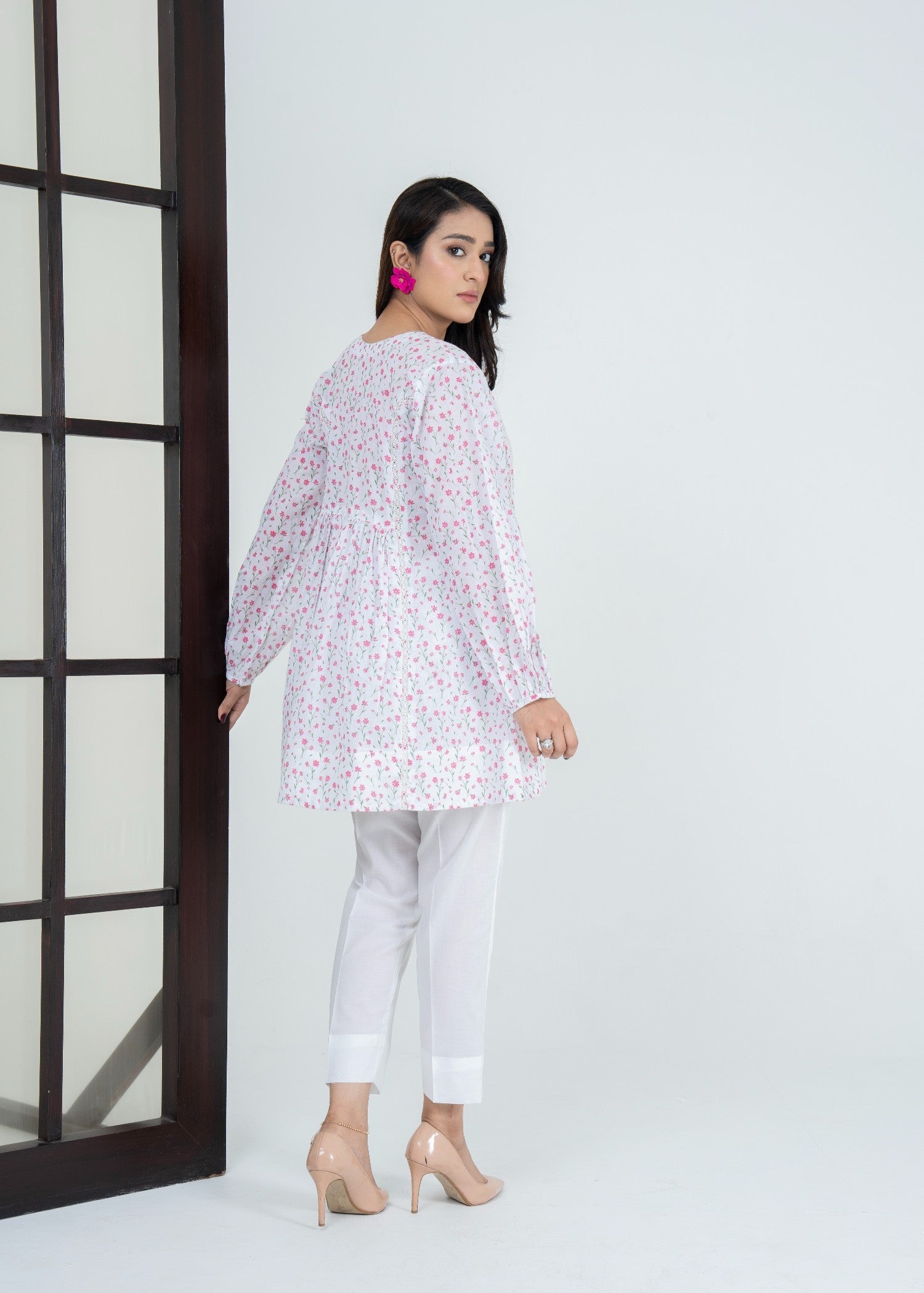 lawn Peplum in Pink